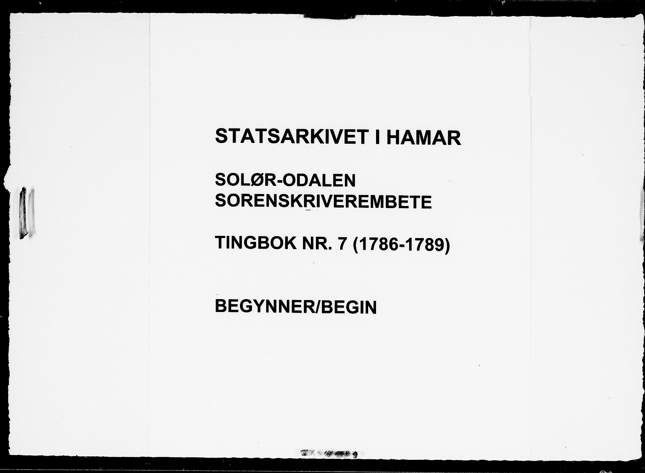 Solør og Odalen sorenskriveri, SAH/TING-026/G/Gb/L0007: Tingbok, 1786-1789