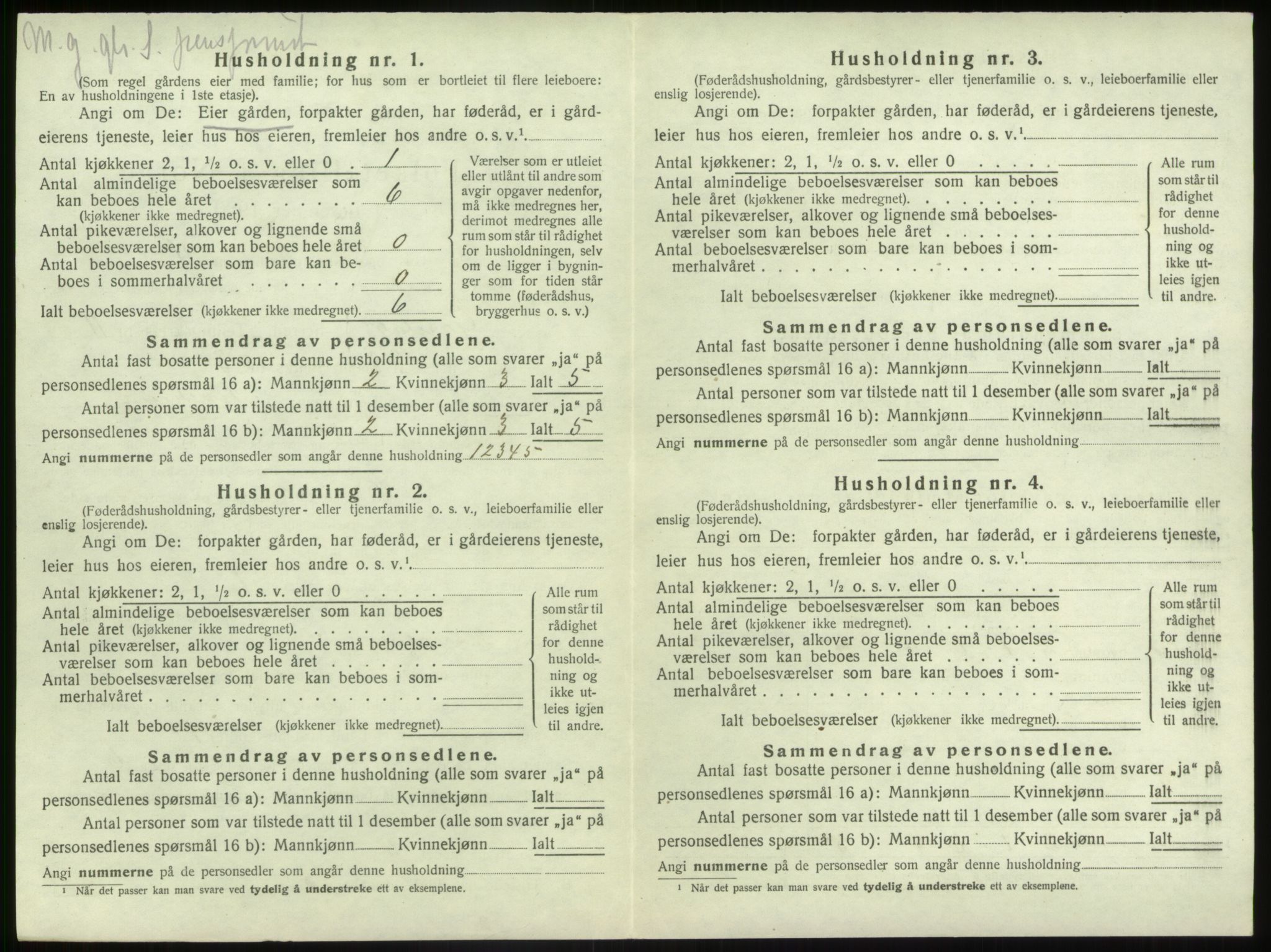 SAB, Folketelling 1920 for 1430 Gaular herred, 1920, s. 821