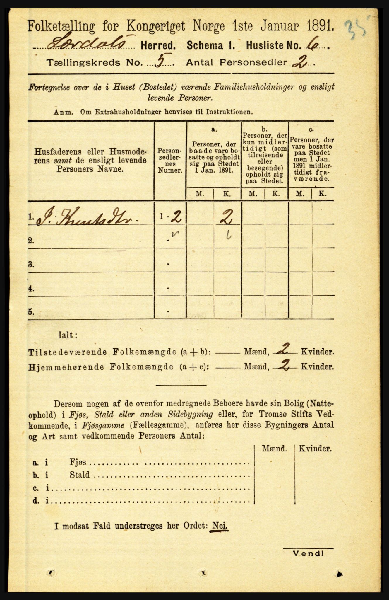 RA, Folketelling 1891 for 1422 Lærdal herred, 1891, s. 29