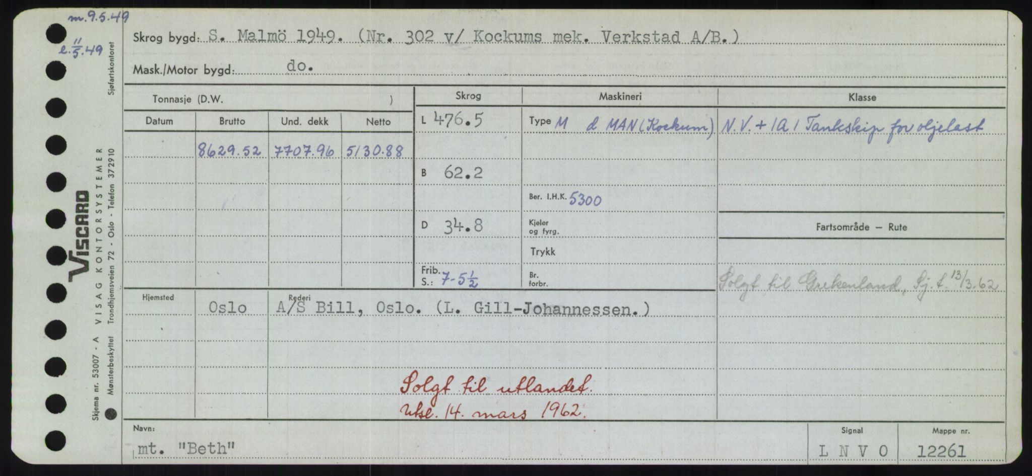 Sjøfartsdirektoratet med forløpere, Skipsmålingen, AV/RA-S-1627/H/Hd/L0003: Fartøy, B-Bev, s. 953