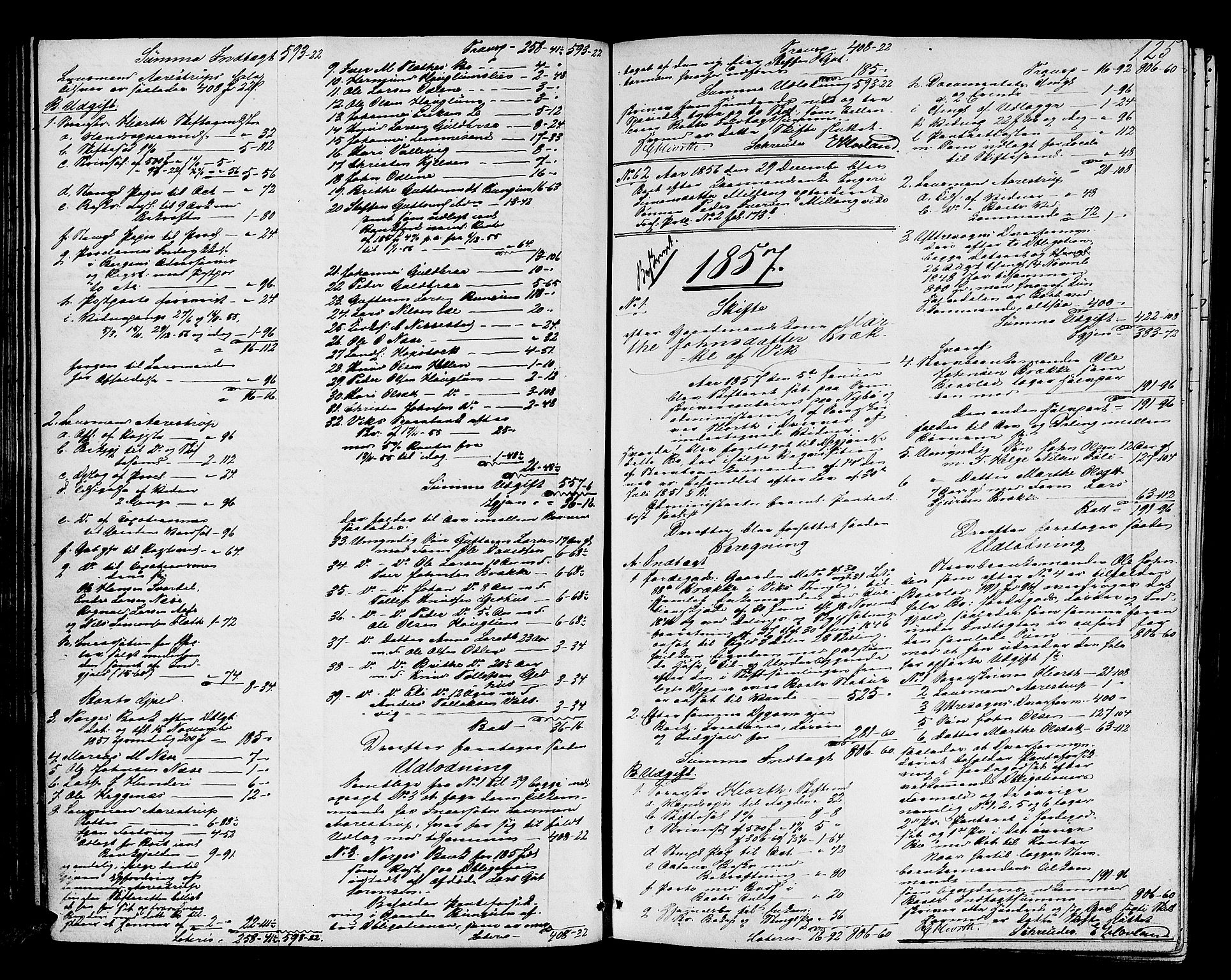 Ytre Sogn tingrett, AV/SAB-A-2601/1/H/Hc/L0001a: Skifteutlodningsprotokoll, 1853-1868, s. 124b-125a