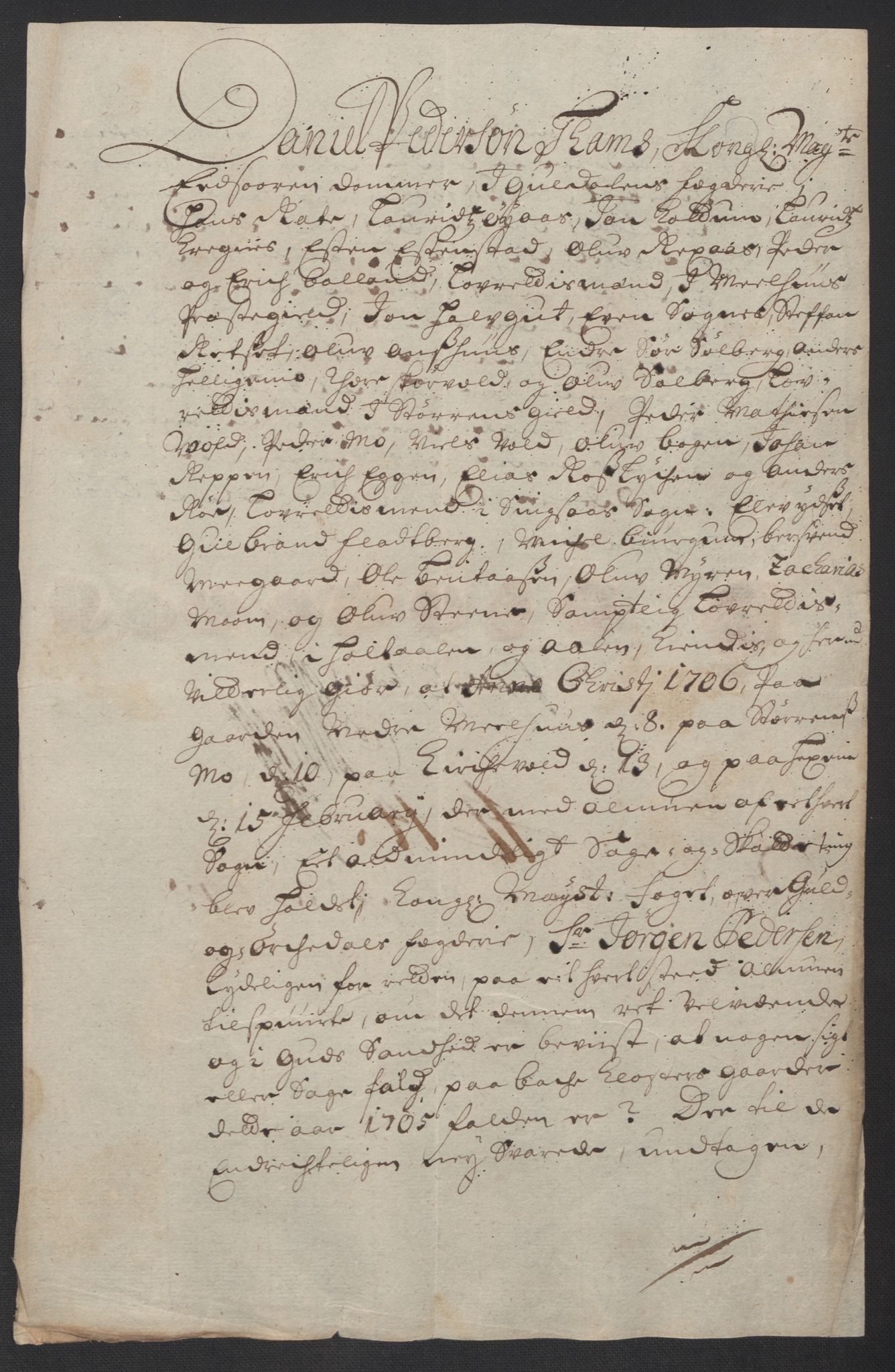 Rentekammeret inntil 1814, Reviderte regnskaper, Fogderegnskap, AV/RA-EA-4092/R60/L3955: Fogderegnskap Orkdal og Gauldal, 1705, s. 398