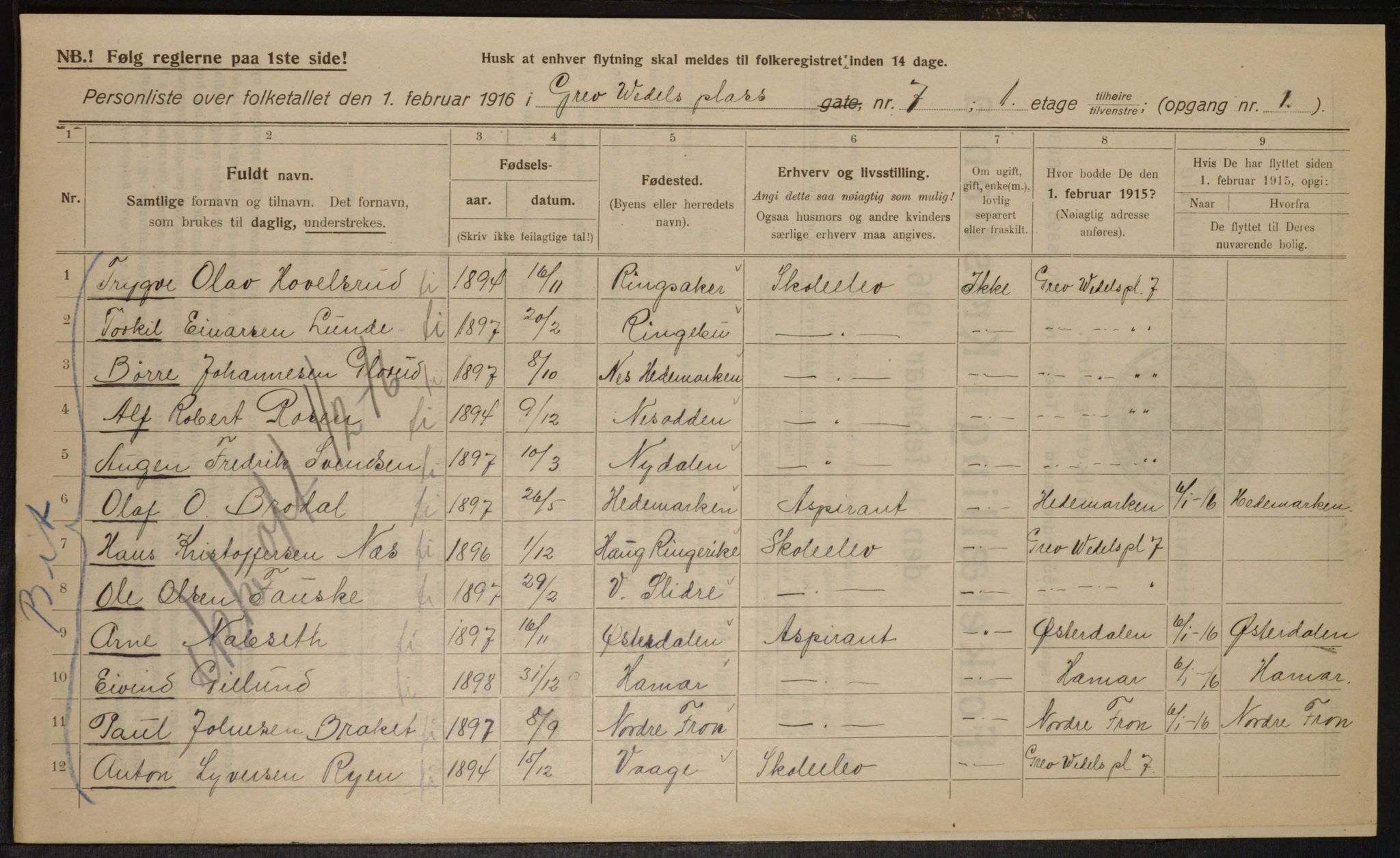 OBA, Kommunal folketelling 1.2.1916 for Kristiania, 1916, s. 30505