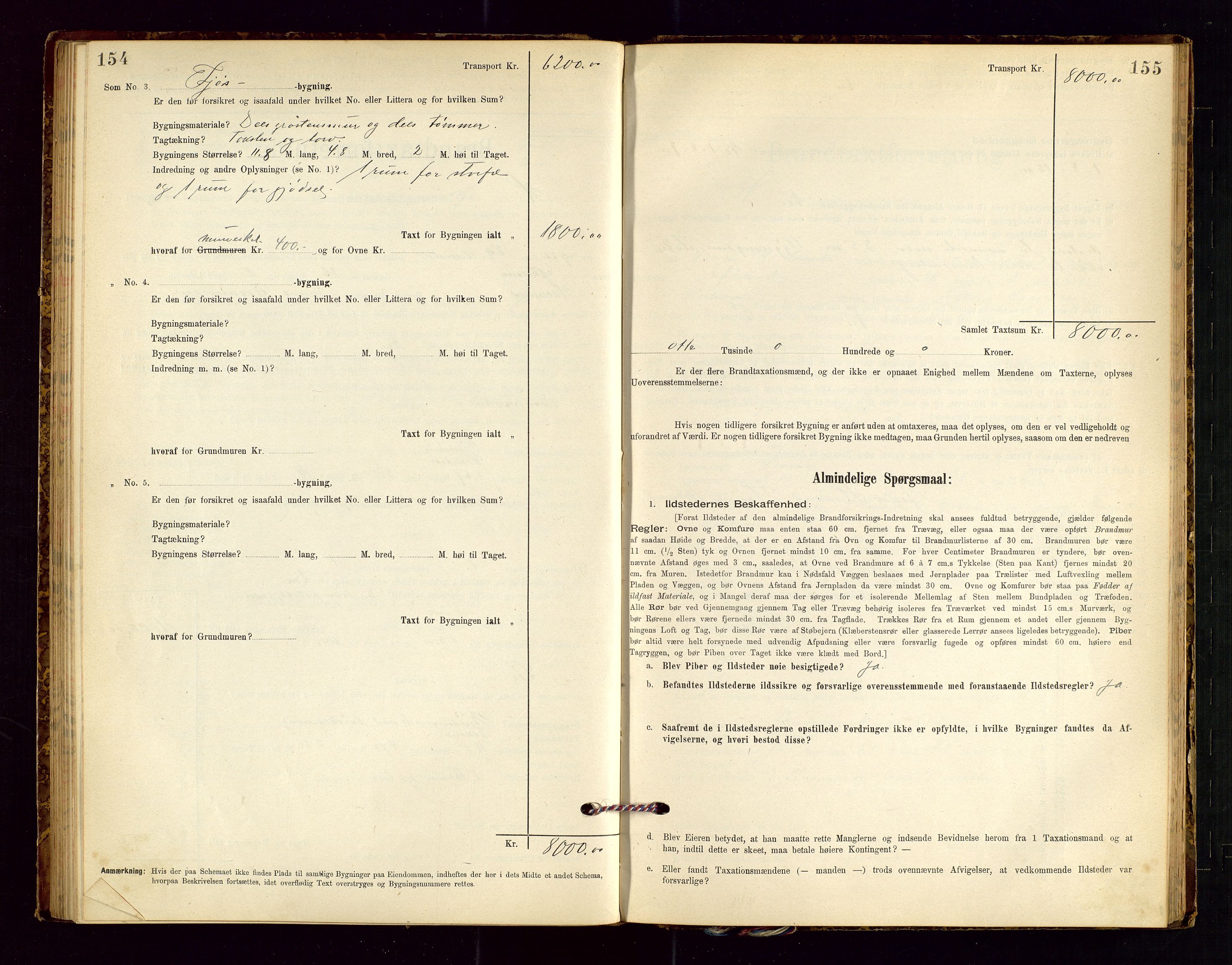 Helleland lensmannskontor, AV/SAST-A-100209/Gob/L0001: "Brandtaxationsprotokol", 1896-1919, s. 154-155