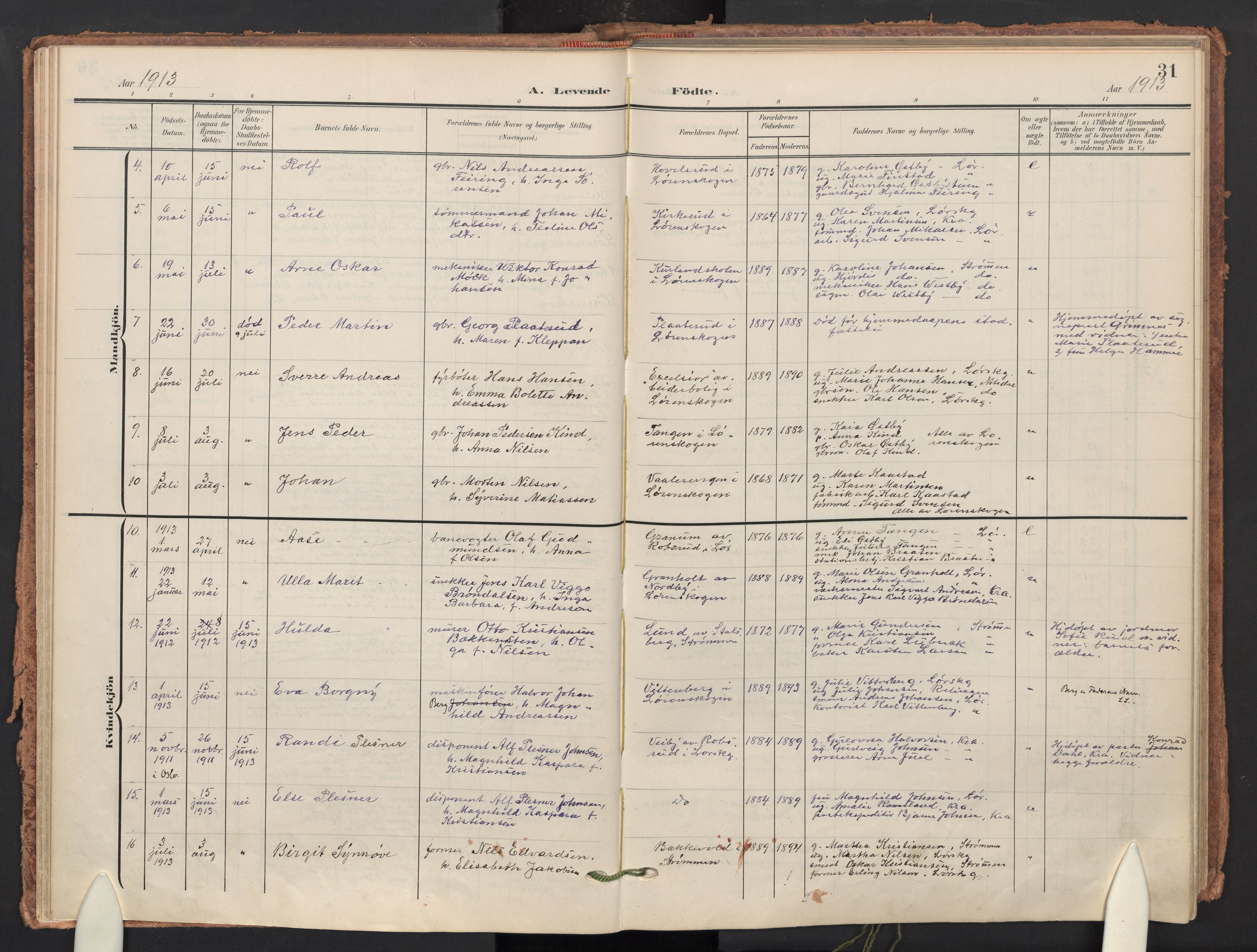 Skedsmo prestekontor Kirkebøker, AV/SAO-A-10033a/F/Fb/L0002: Ministerialbok nr. II 2, 1902-1921, s. 31