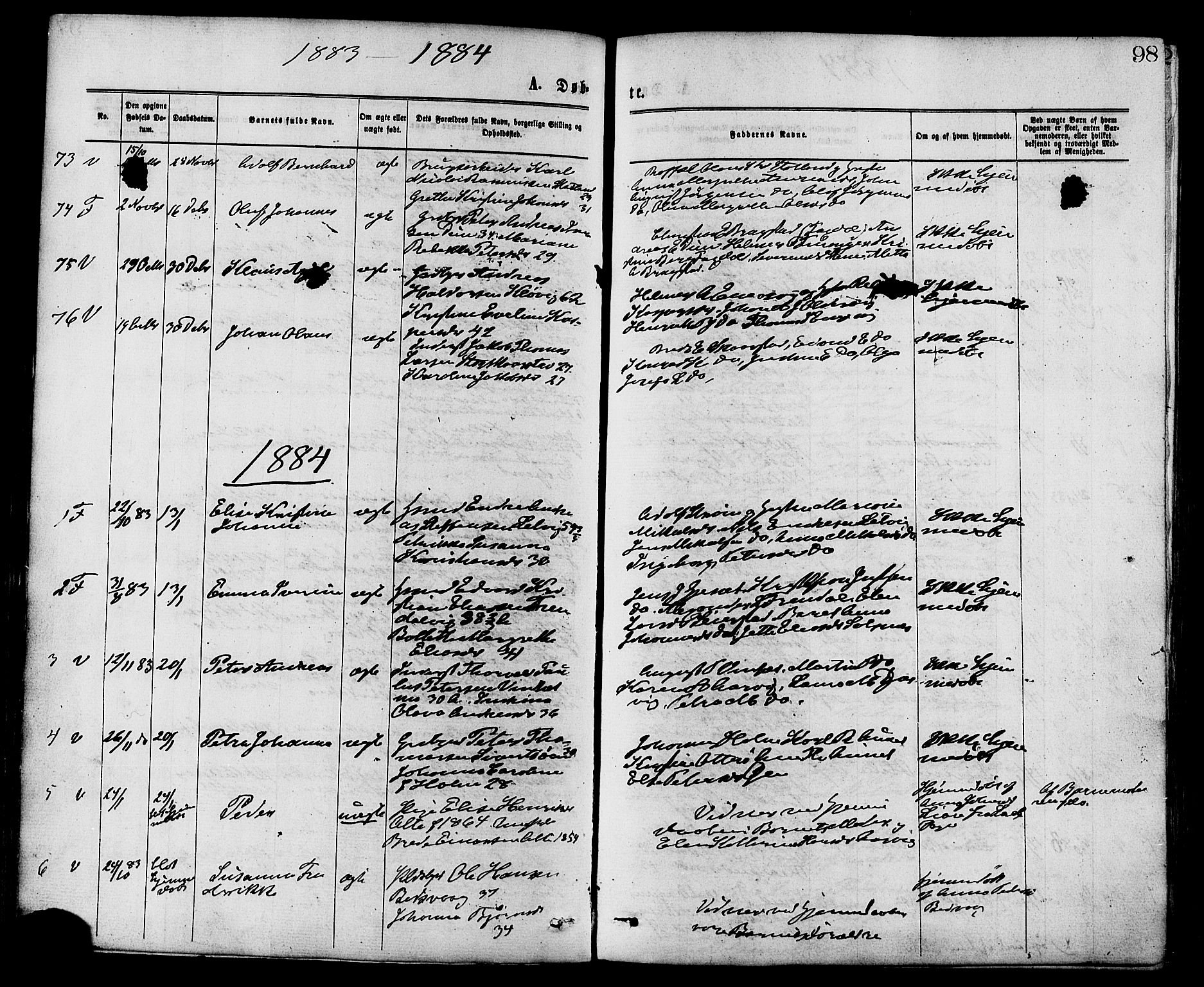 Ministerialprotokoller, klokkerbøker og fødselsregistre - Nord-Trøndelag, SAT/A-1458/773/L0616: Ministerialbok nr. 773A07, 1870-1887, s. 98