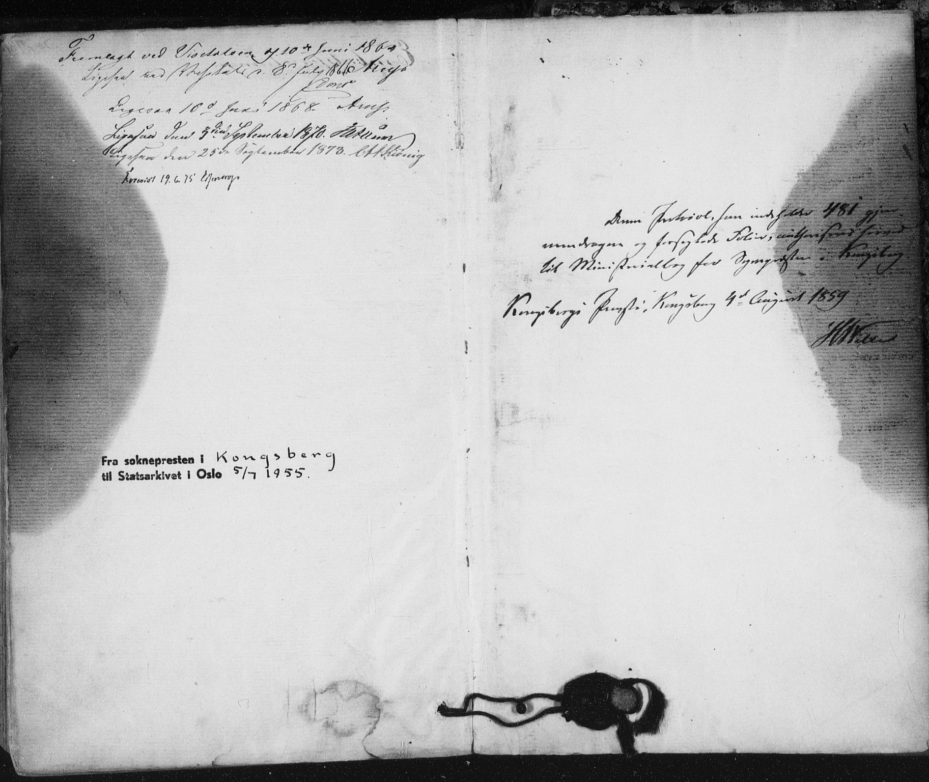 Kongsberg kirkebøker, AV/SAKO-A-22/F/Fa/L0010: Ministerialbok nr. I 10, 1859-1875