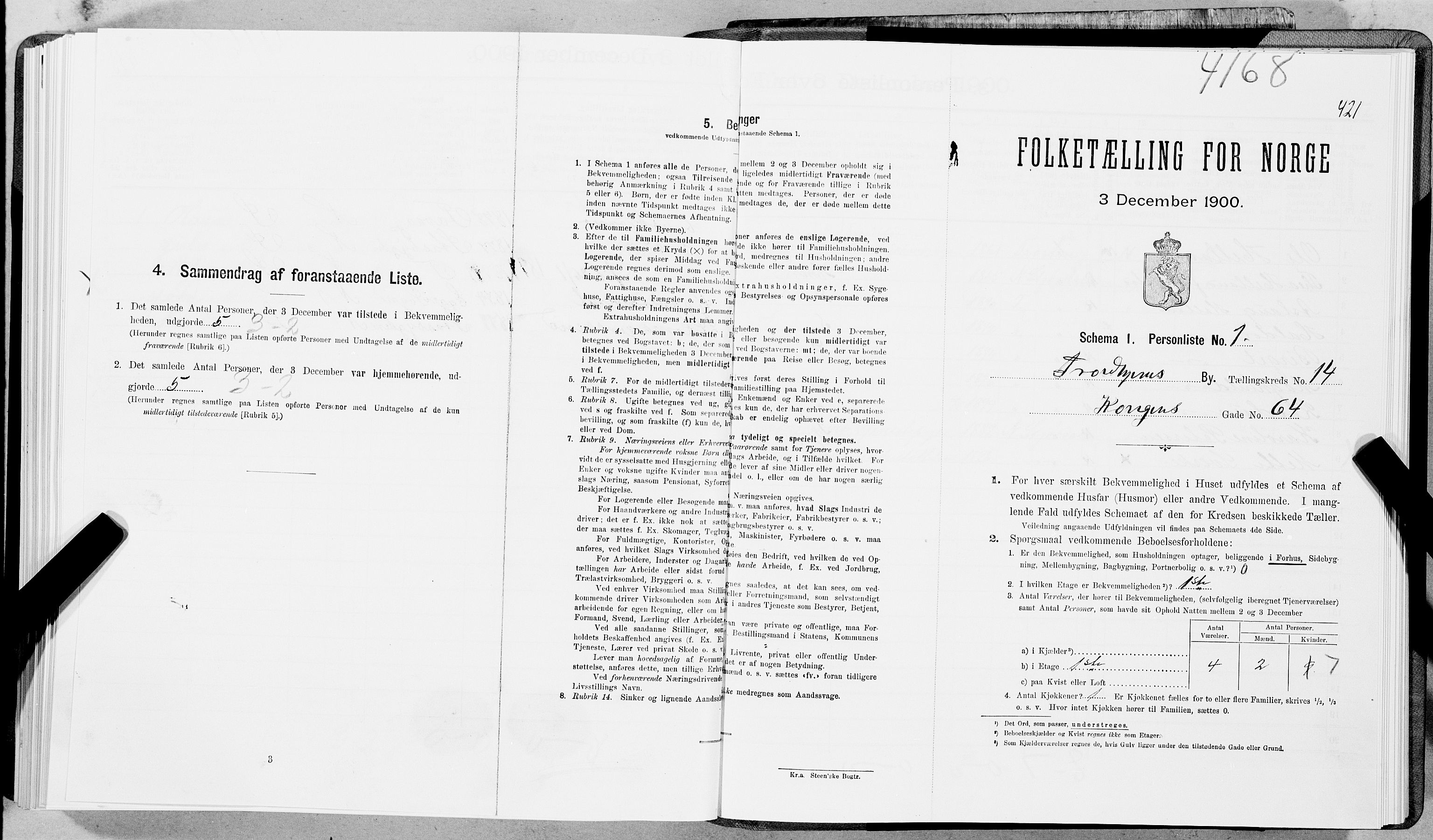 SAT, Folketelling 1900 for 1601 Trondheim kjøpstad, 1900, s. 2459