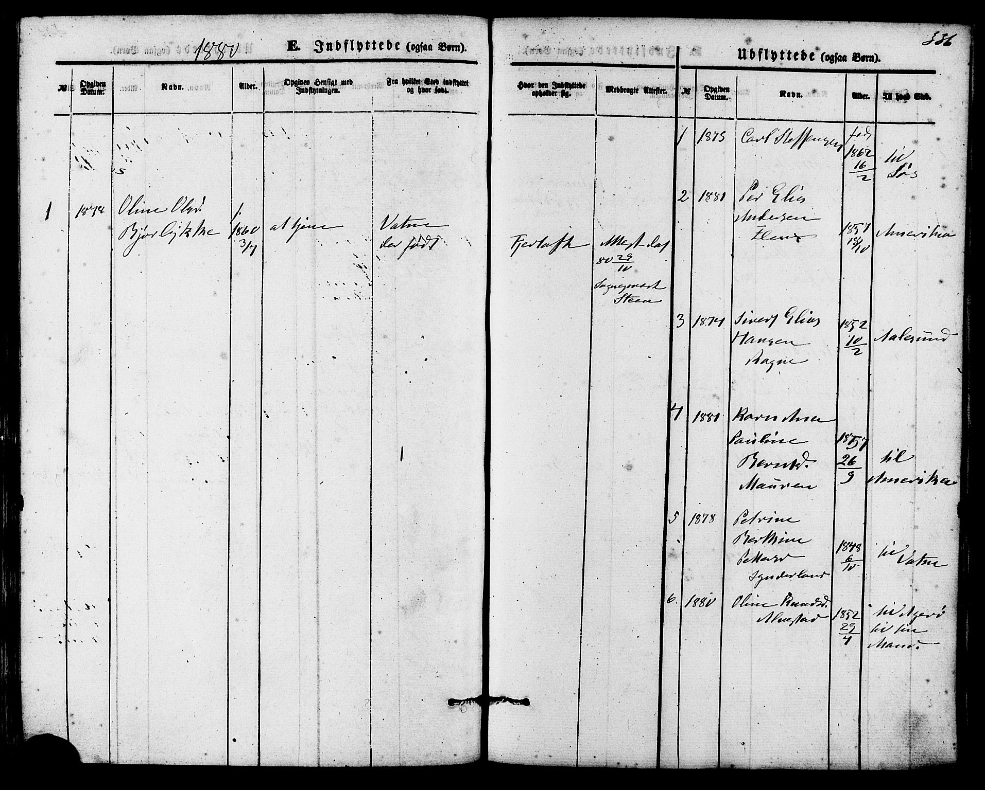 Ministerialprotokoller, klokkerbøker og fødselsregistre - Møre og Romsdal, AV/SAT-A-1454/536/L0500: Ministerialbok nr. 536A09, 1876-1889, s. 336