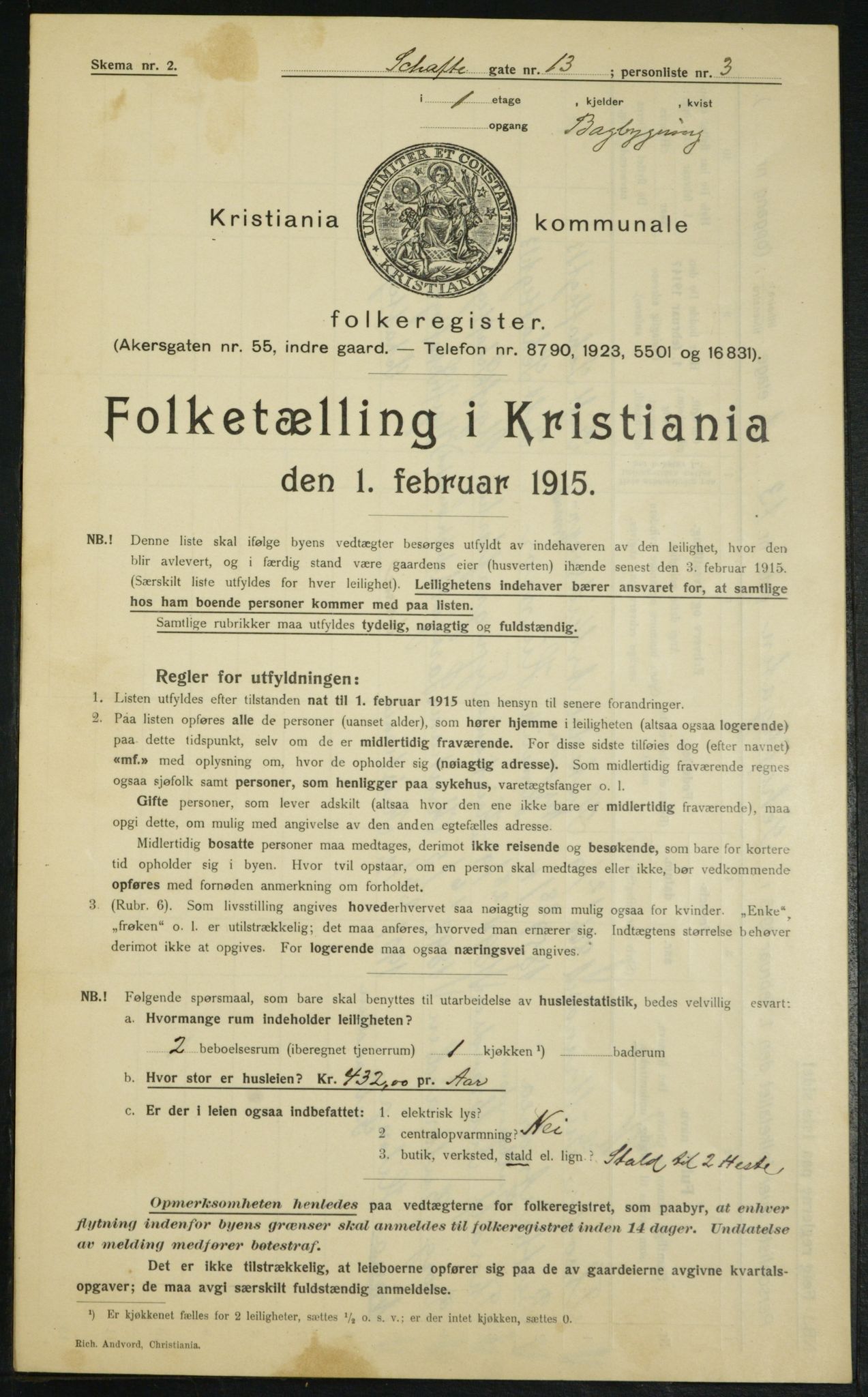 OBA, Kommunal folketelling 1.2.1915 for Kristiania, 1915, s. 89053