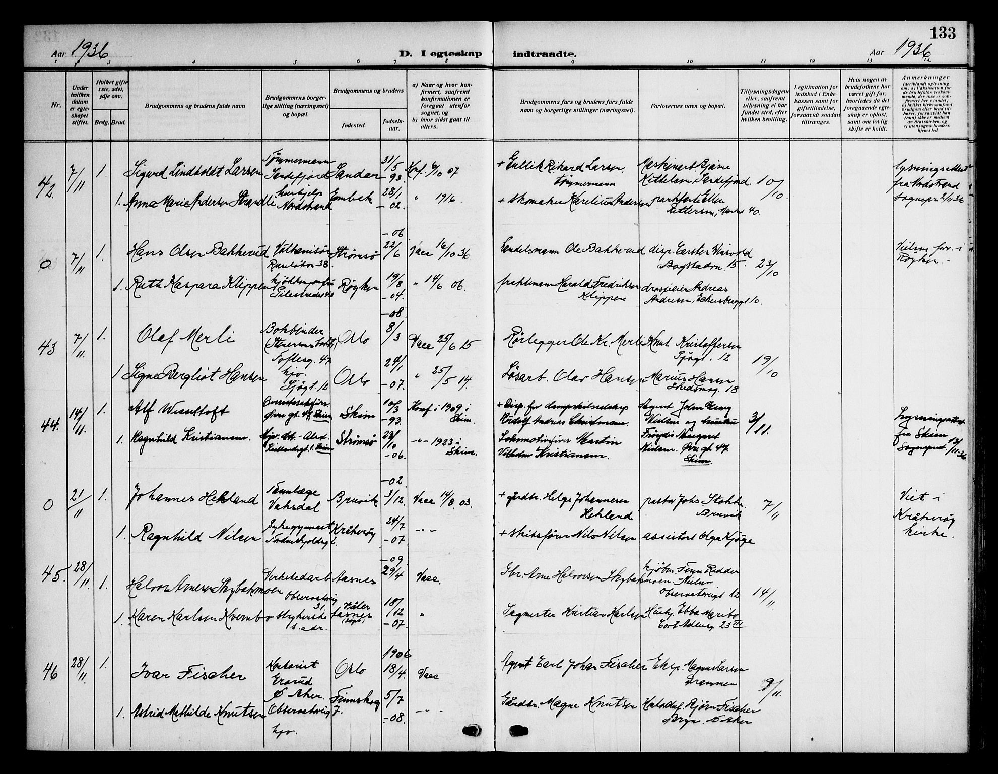 Piperviken prestekontor Kirkebøker, AV/SAO-A-10874/F/L0002: Ministerialbok nr. 2, 1911-1952, s. 133