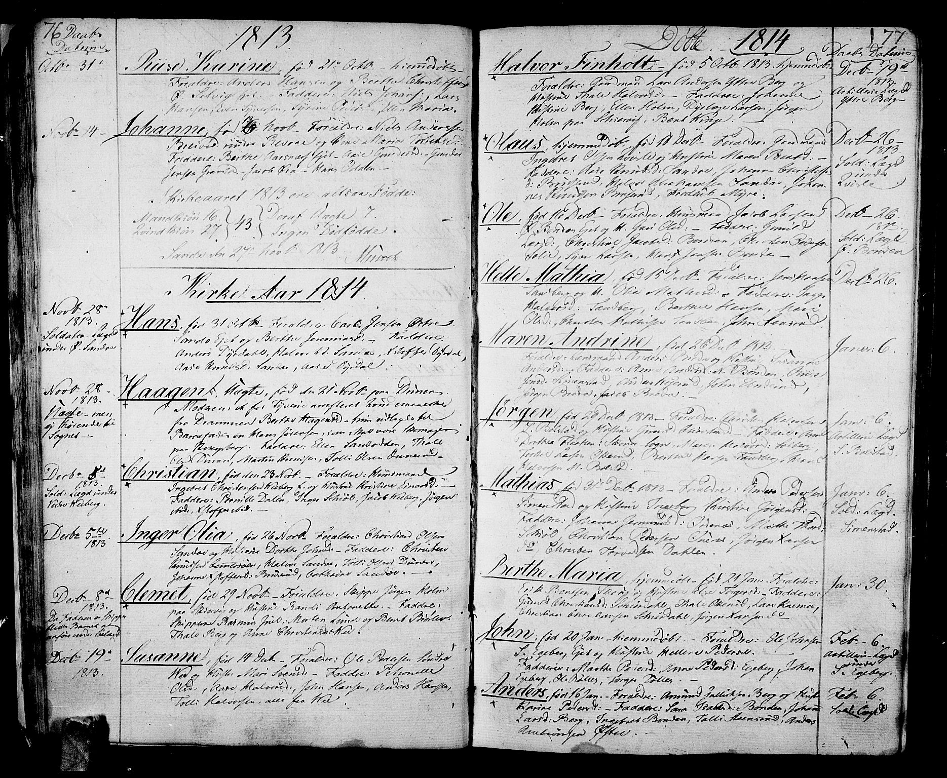 Sande Kirkebøker, SAKO/A-53/F/Fa/L0002: Ministerialbok nr. 2, 1804-1814, s. 76-77