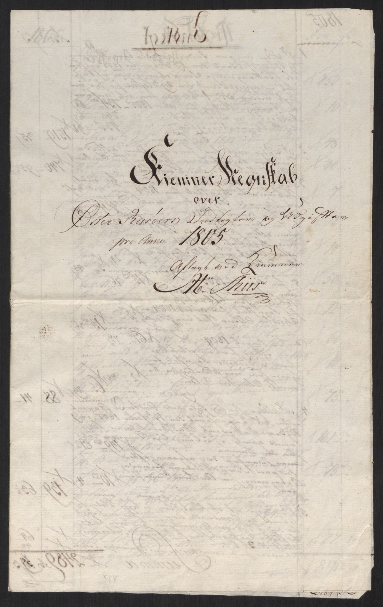 Danske Kanselli 1800-1814, AV/RA-EA-3024/K/Kk/Kka/Kkac/L0237: Kjøpstadregnskap Øster Risør, 1805-1810, s. 21