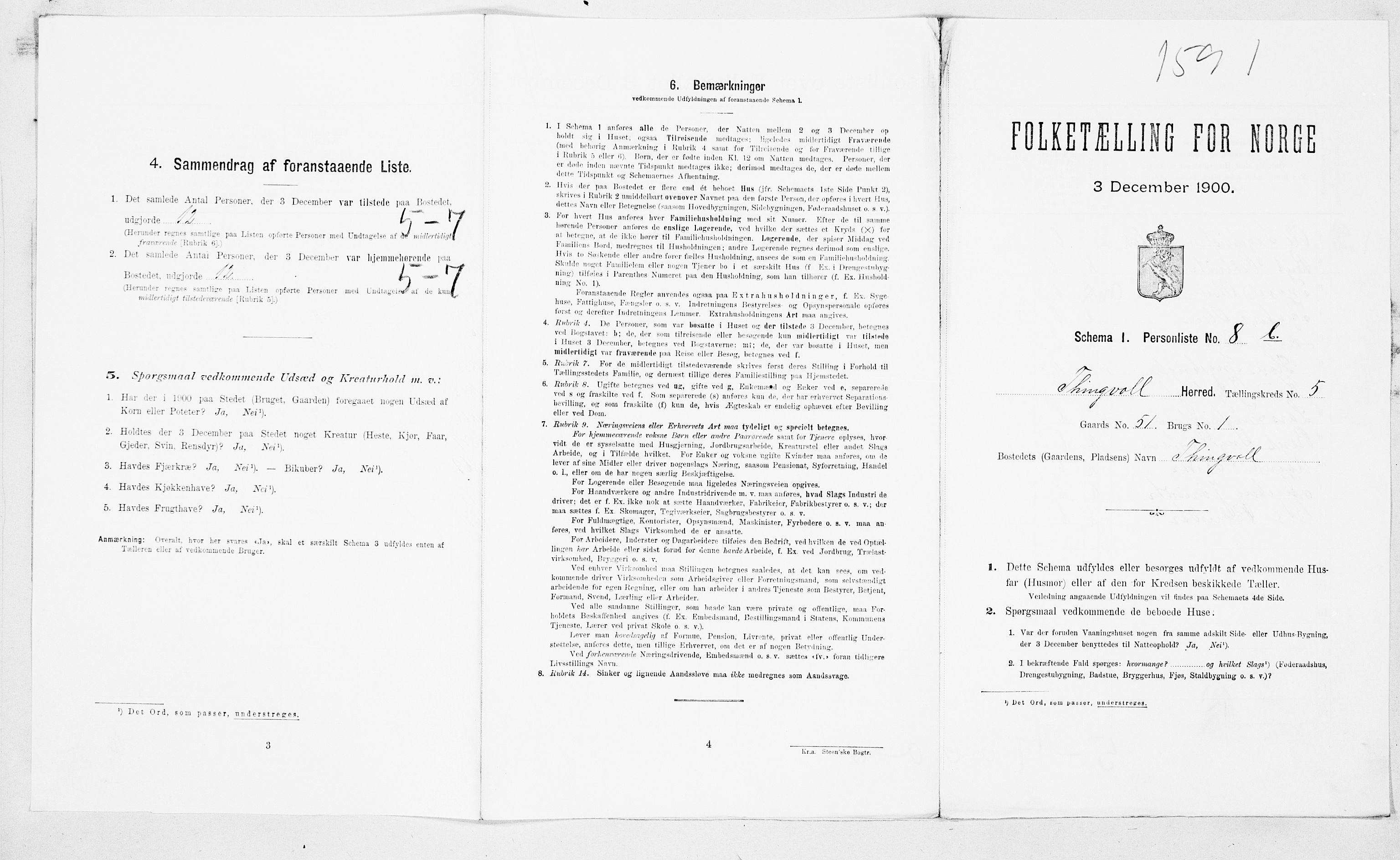 SAT, Folketelling 1900 for 1560 Tingvoll herred, 1900, s. 395