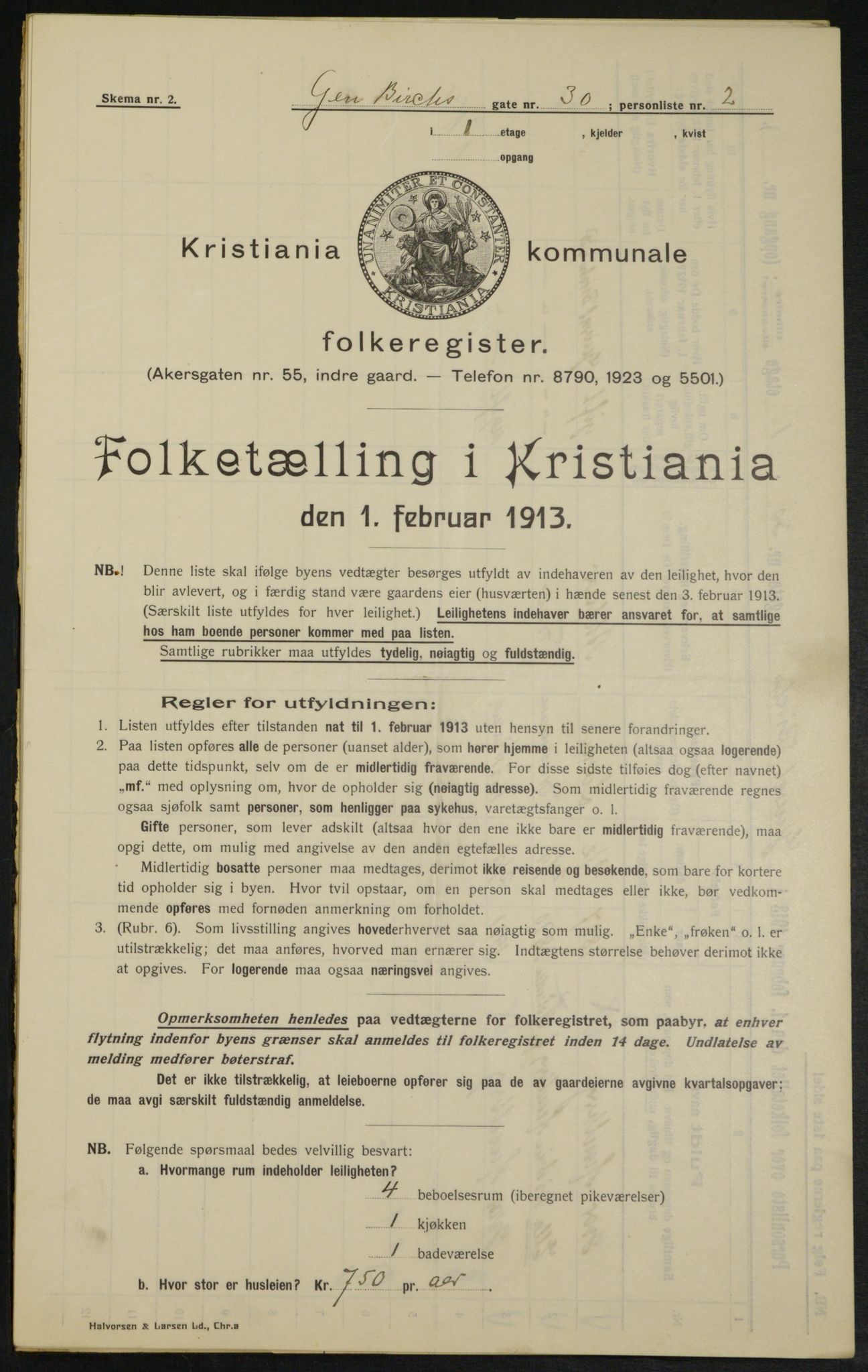 OBA, Kommunal folketelling 1.2.1913 for Kristiania, 1913, s. 29176