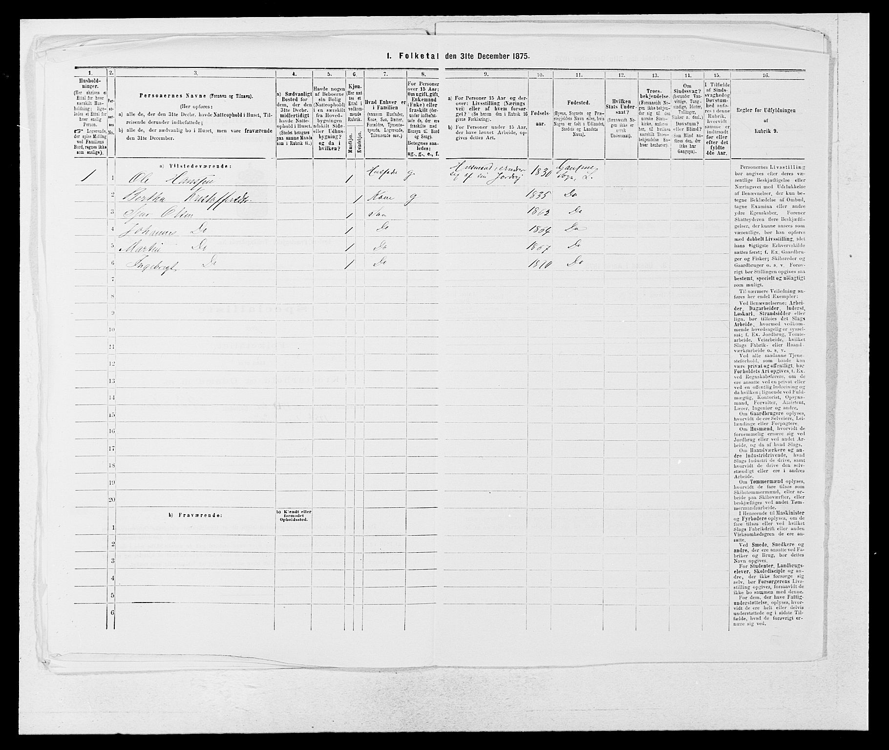 SAB, Folketelling 1875 for 1426P Luster prestegjeld, 1875, s. 1408