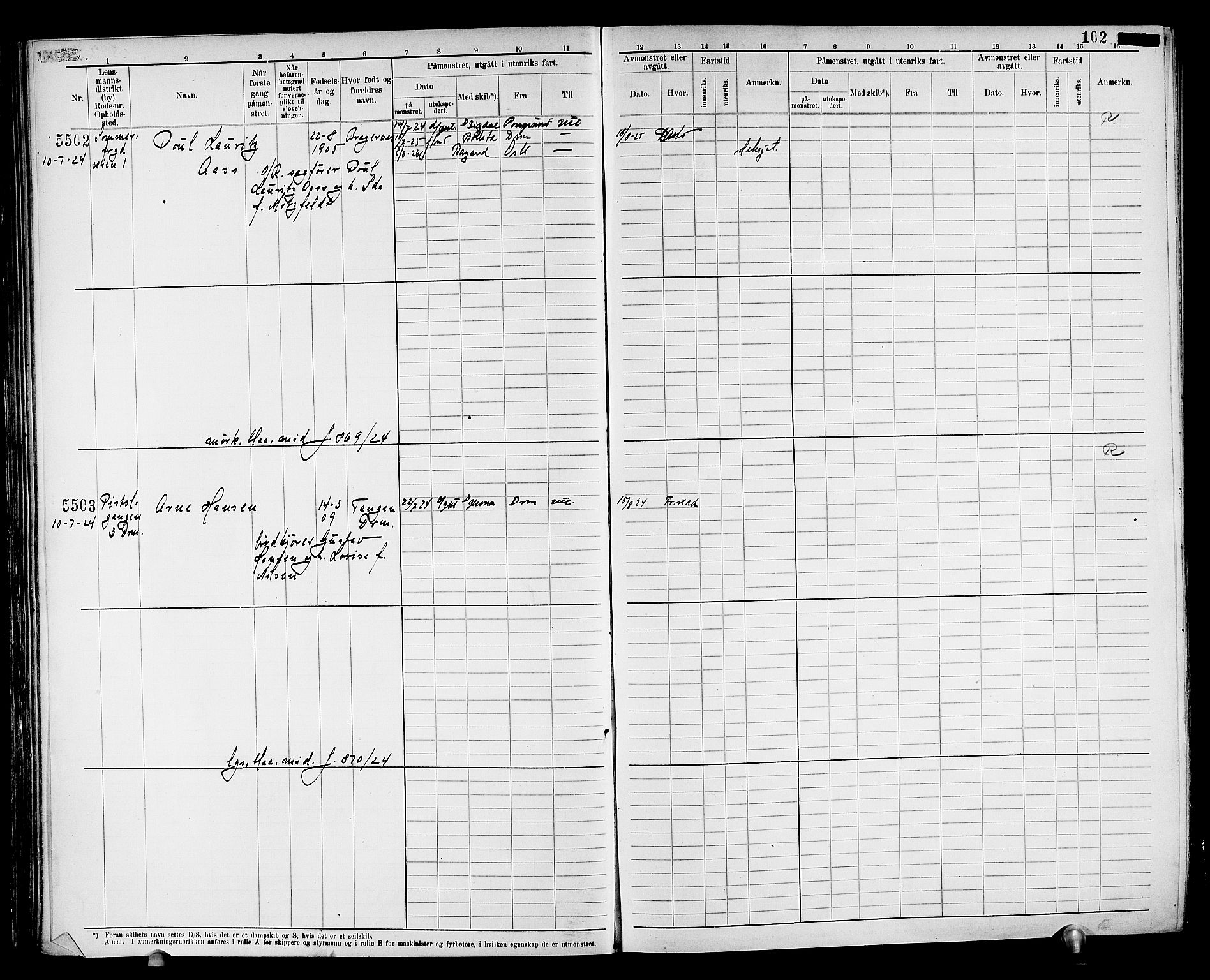 Drammen innrulleringsdistrikt, AV/SAKO-A-781/F/Fc/L0008: Hovedrulle, 1923, s. 106