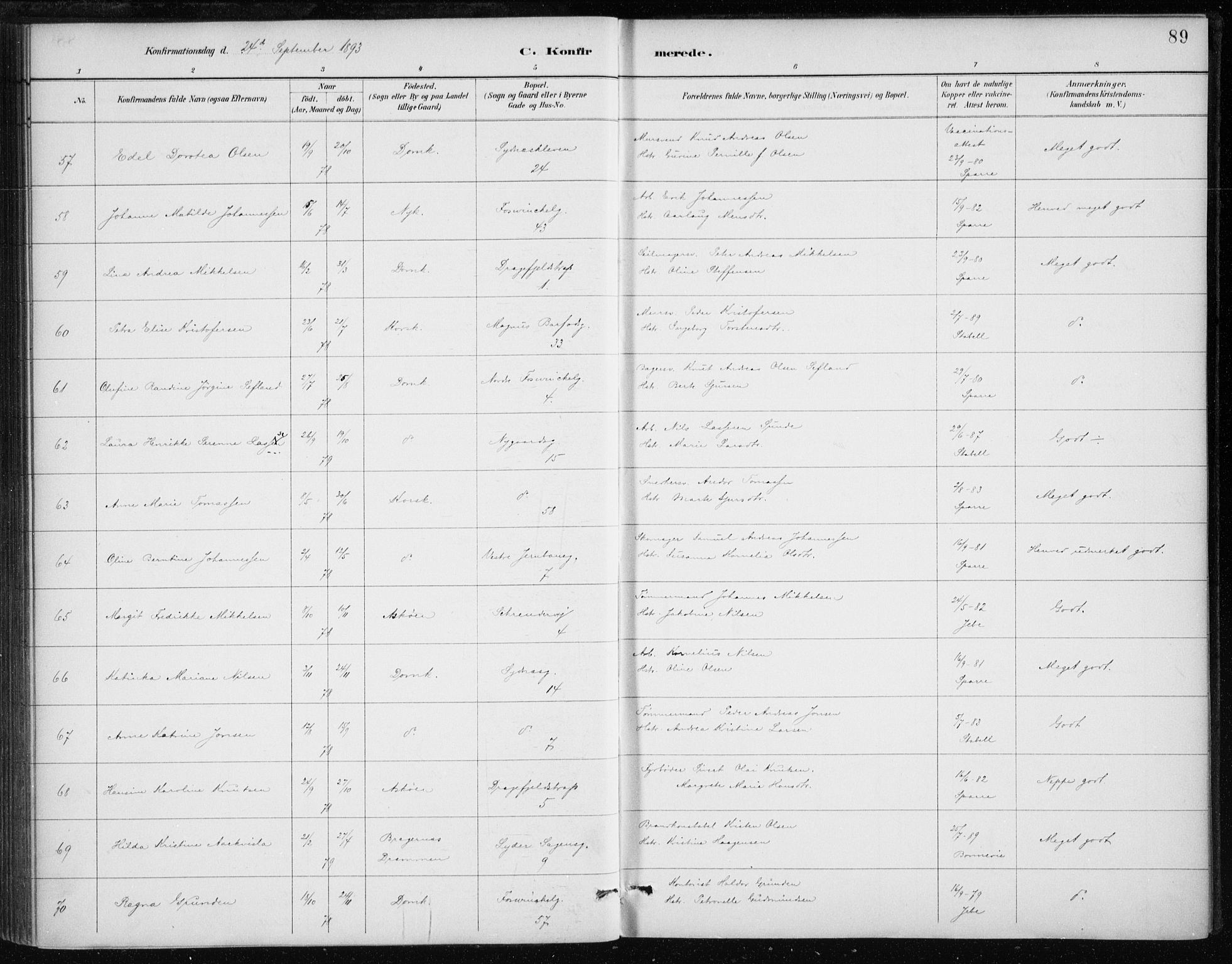 Johanneskirken sokneprestembete, AV/SAB-A-76001/H/Haa/L0008: Ministerialbok nr. C 1, 1885-1907, s. 89