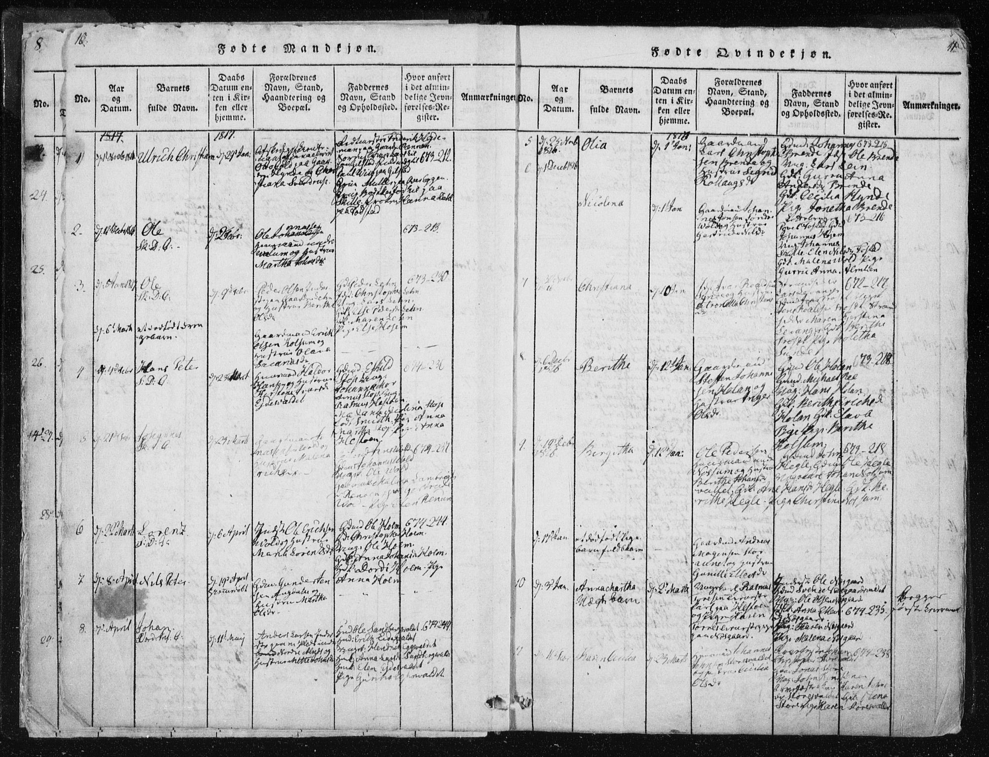 Ministerialprotokoller, klokkerbøker og fødselsregistre - Nord-Trøndelag, SAT/A-1458/717/L0148: Ministerialbok nr. 717A04 /1, 1816-1825, s. 10-11