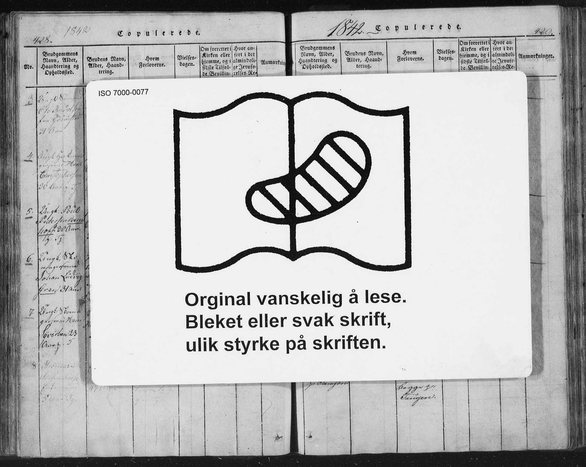 Strømsø kirkebøker, SAKO/A-246/F/Fb/L0004: Ministerialbok nr. II 4, 1814-1843, s. 428-429
