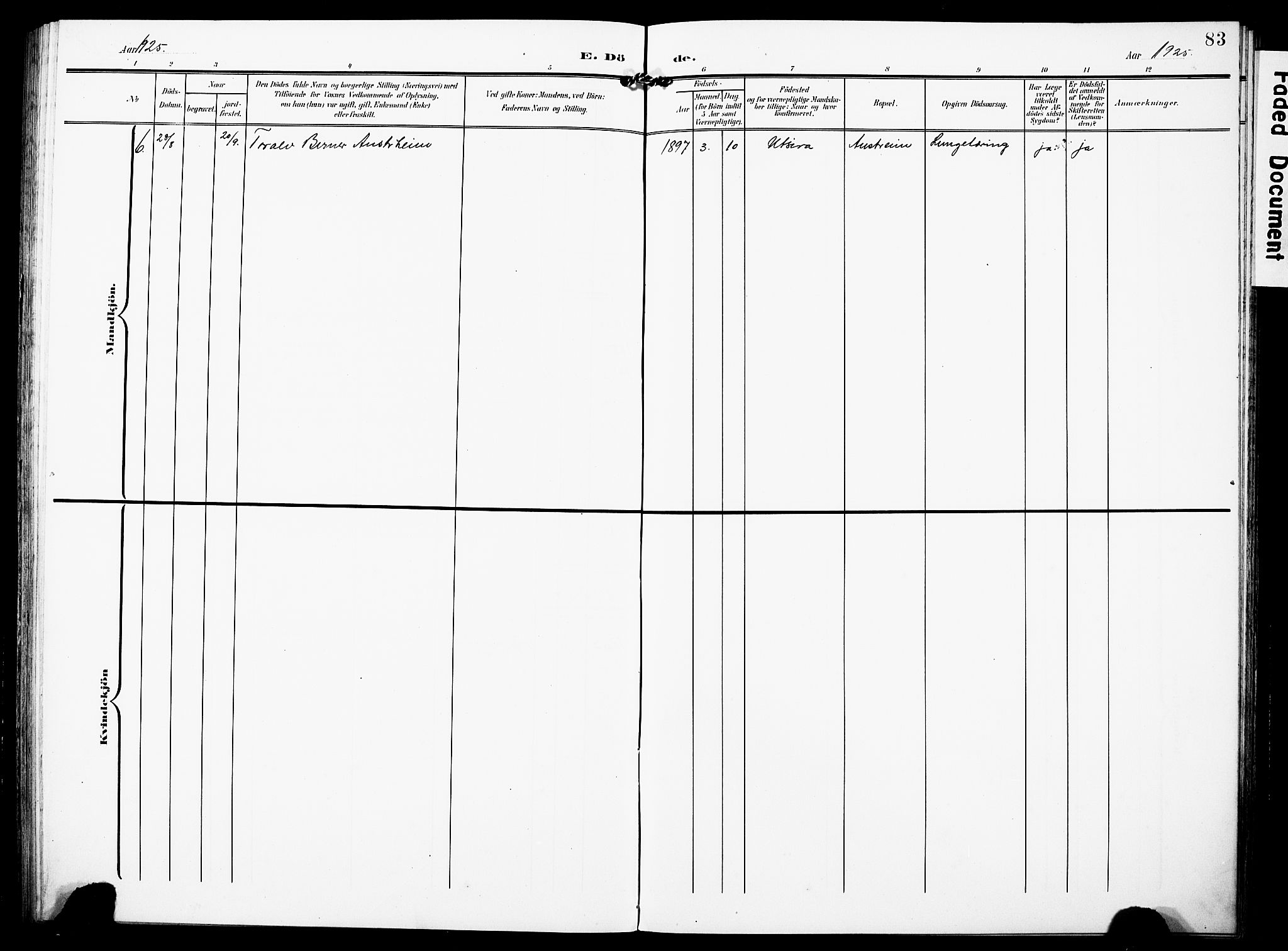 Torvastad sokneprestkontor, SAST/A -101857/H/Ha/Haa/L0018: Ministerialbok nr. A 17, 1903-1925, s. 83