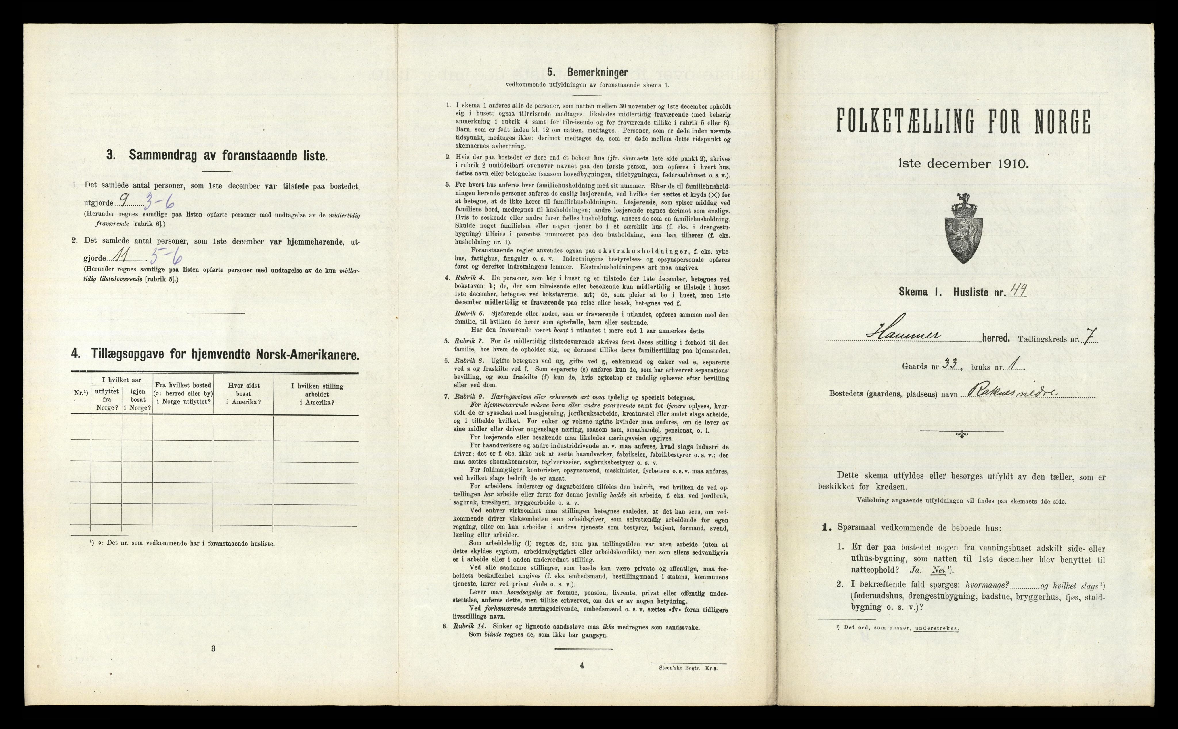 RA, Folketelling 1910 for 1254 Hamre herred, 1910, s. 534