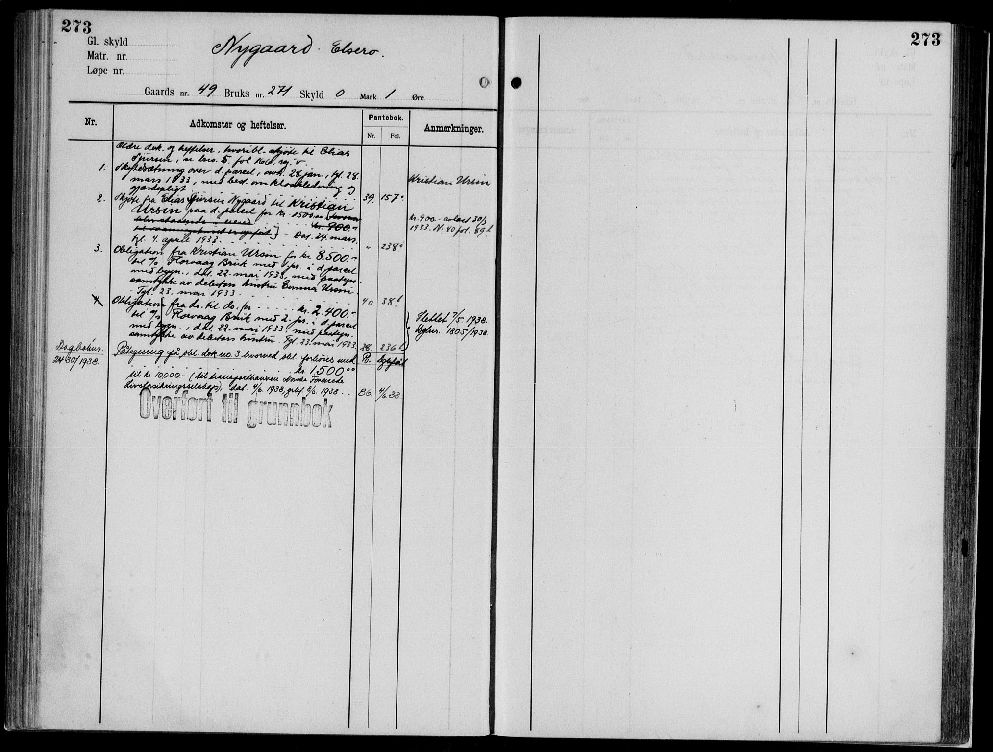 Midhordland sorenskriveri, AV/SAB-A-3001/1/G/Ga/Gab/L0112: Panteregister nr. II.A.b.112, s. 273