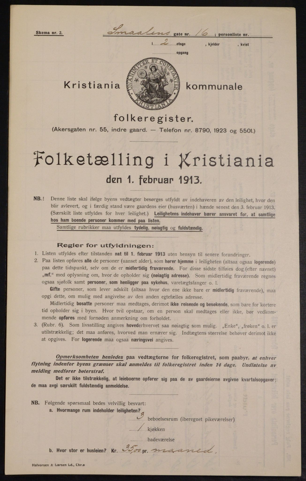 OBA, Kommunal folketelling 1.2.1913 for Kristiania, 1913, s. 97945