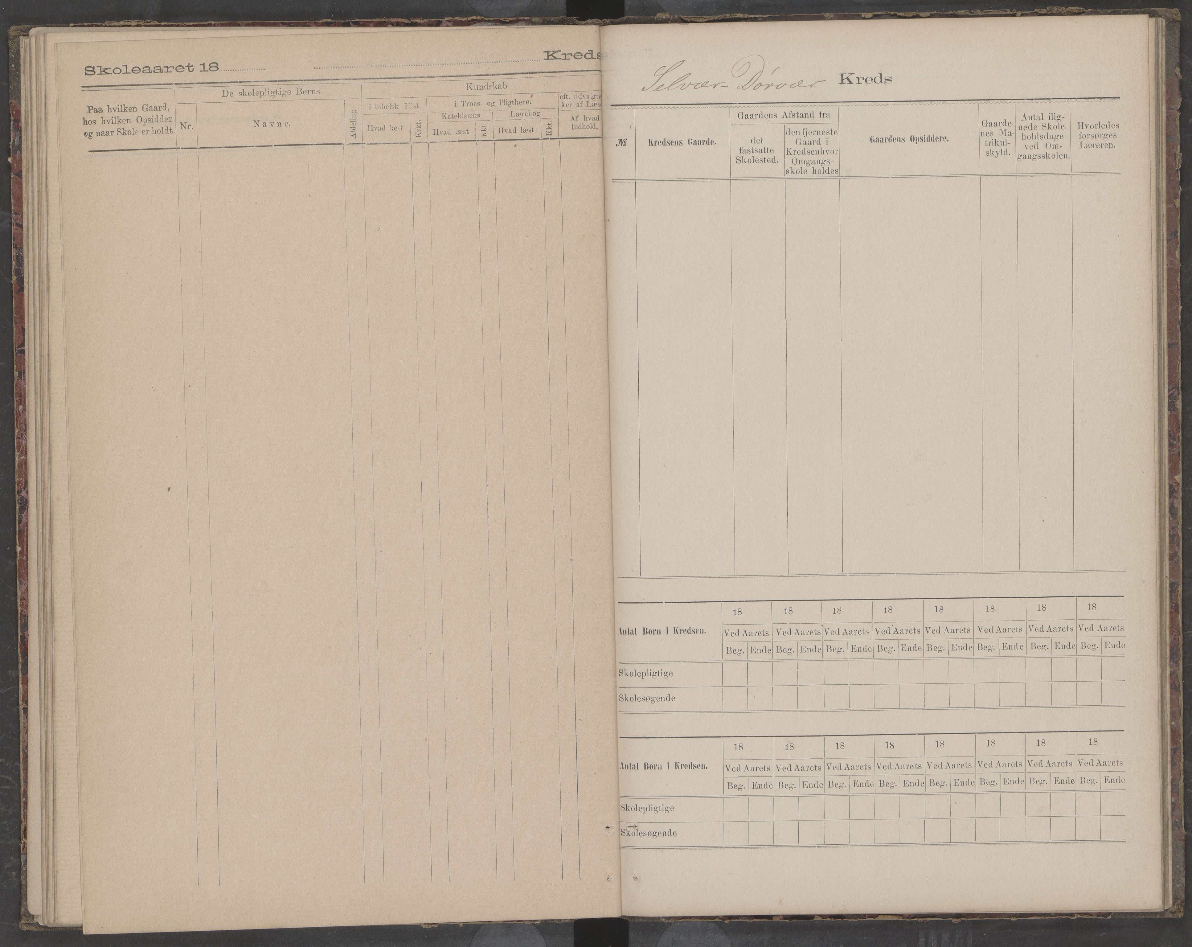 Træna kommune. Husøy, Sanna, Selvær og Dørvær skolekrets, AIN/K-18350.510.01, 1891-1896