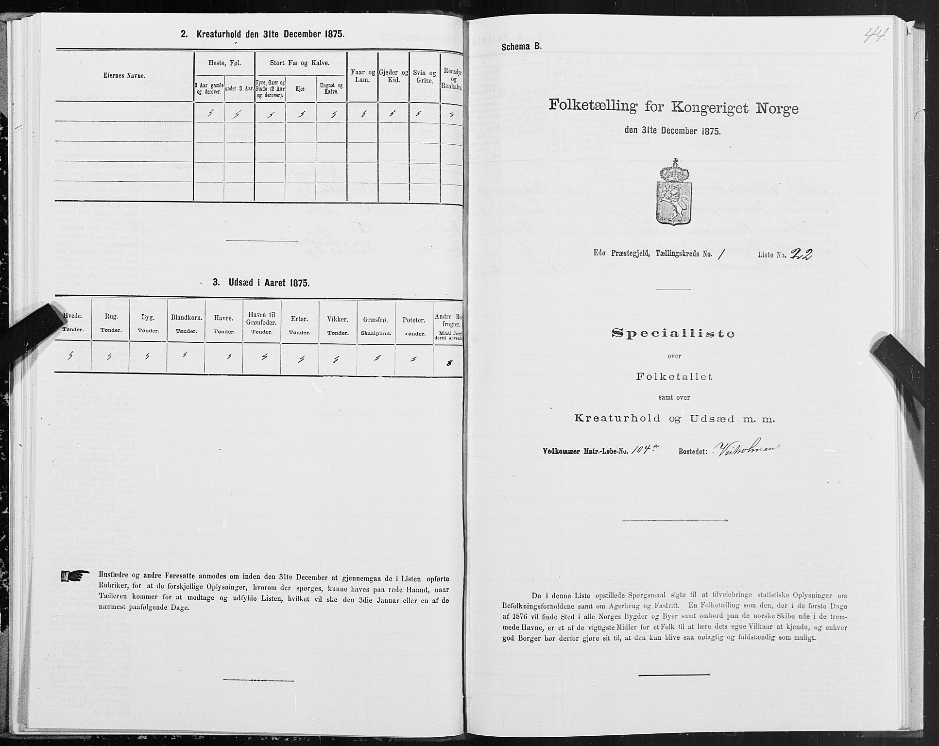 SAT, Folketelling 1875 for 1573P Edøy prestegjeld, 1875, s. 1044