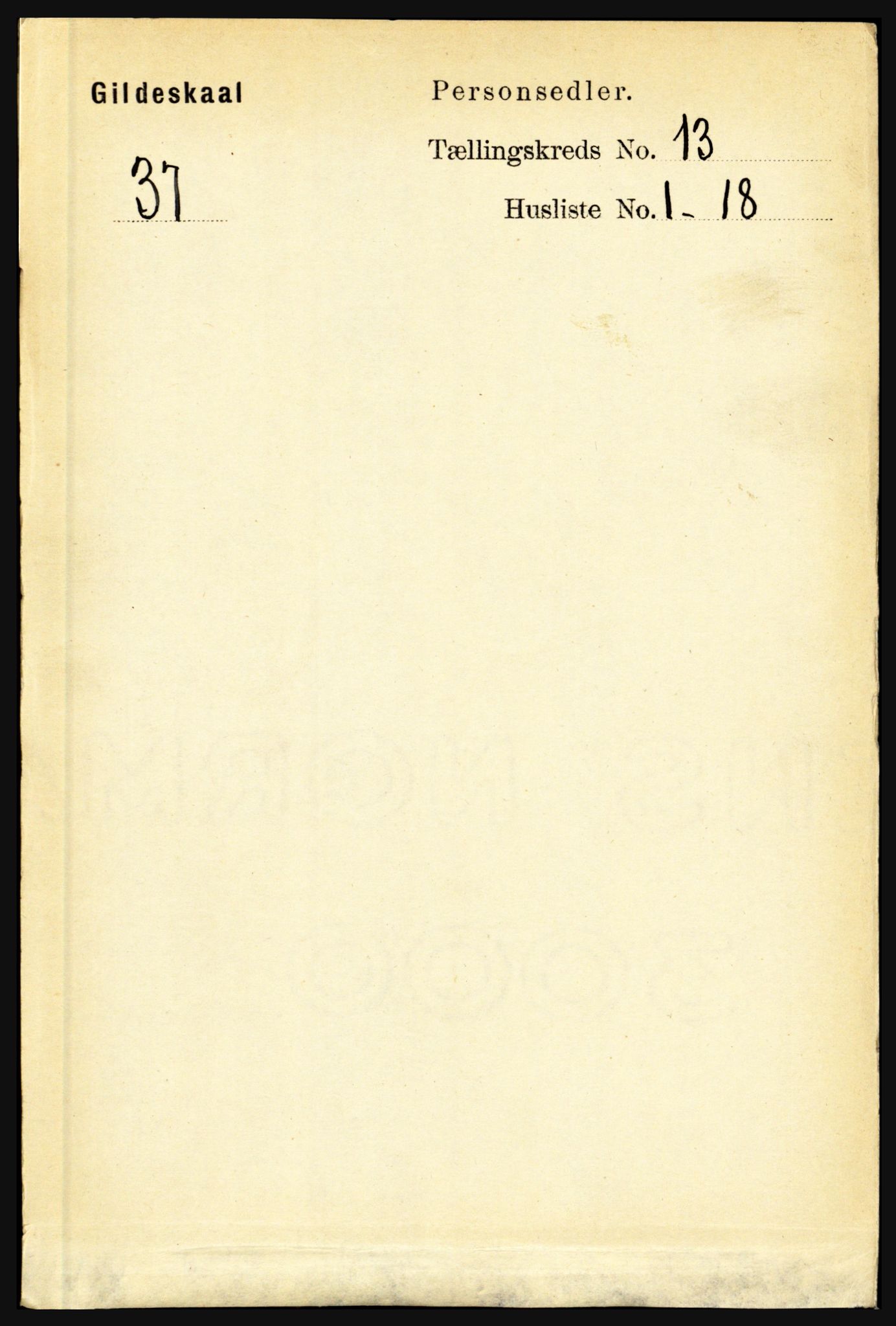 RA, Folketelling 1891 for 1838 Gildeskål herred, 1891, s. 4085