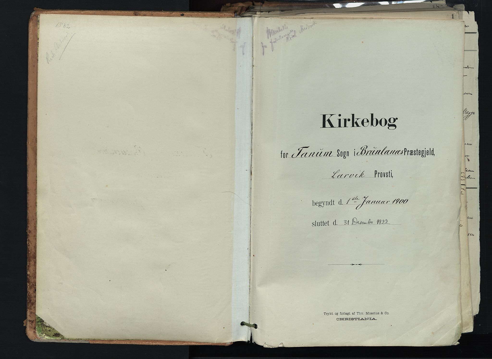 Brunlanes kirkebøker, SAKO/A-342/F/Fc/L0003: Ministerialbok nr. III 3, 1900-1922