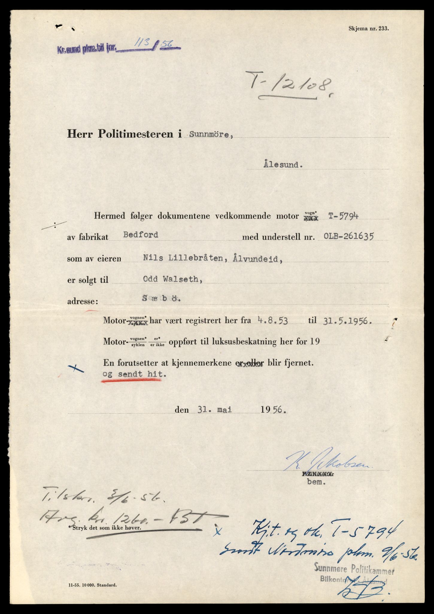 Møre og Romsdal vegkontor - Ålesund trafikkstasjon, AV/SAT-A-4099/F/Fe/L0035: Registreringskort for kjøretøy T 12653 - T 12829, 1927-1998, s. 2242