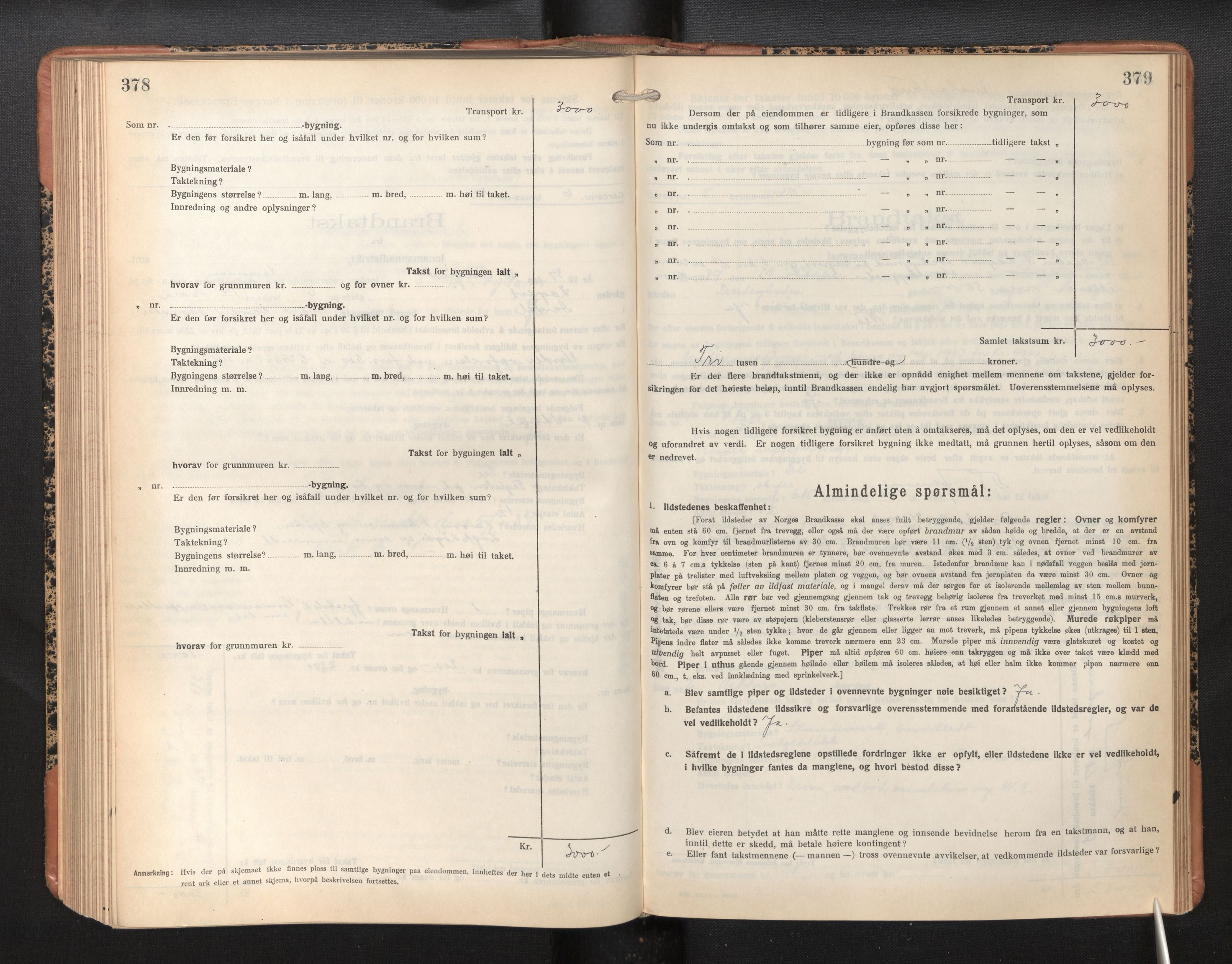 Lensmannen i Årdal, SAB/A-30501/0012/L0010: Branntakstprotokoll, skjematakst, 1926-1939, s. 378-379