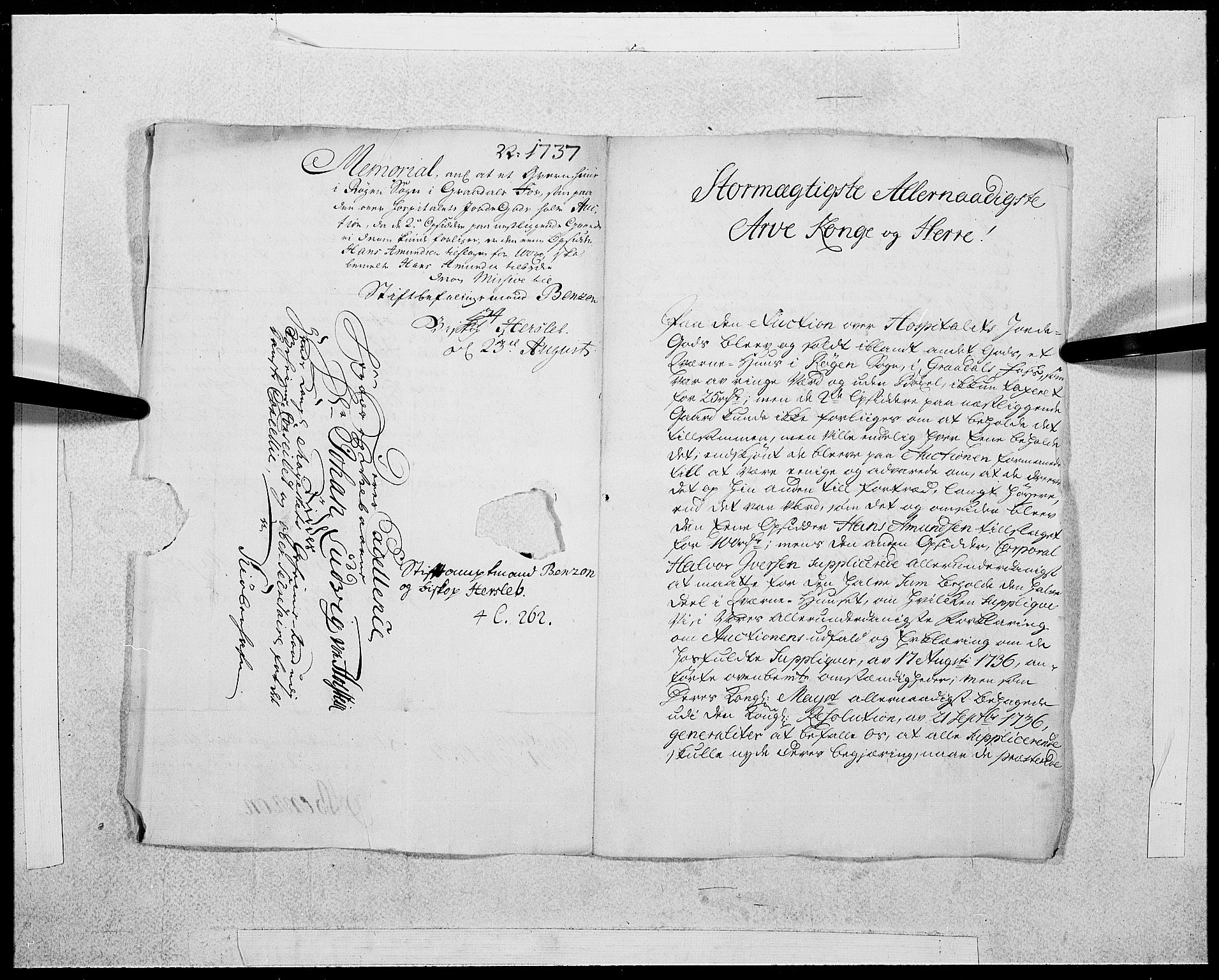 Danske Kanselli 1572-1799, AV/RA-EA-3023/F/Fc/Fcc/Fcca/L0125: Norske innlegg 1572-1799, 1737, s. 180