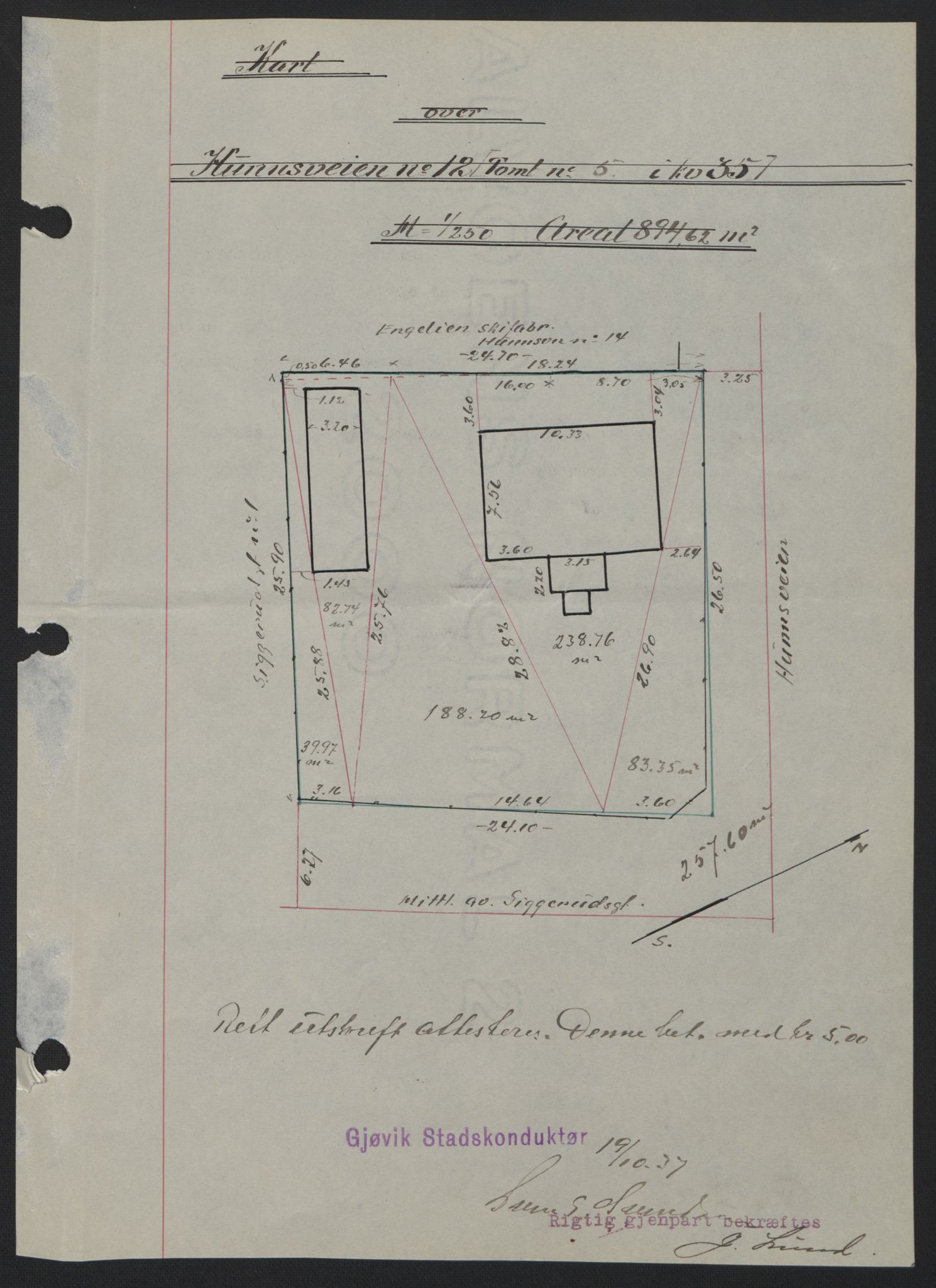 Toten tingrett, AV/SAH-TING-006/H/Hb/Hbc/L0003: Pantebok nr. Hbc-03, 1937-1938, Dagboknr: 2467/1937