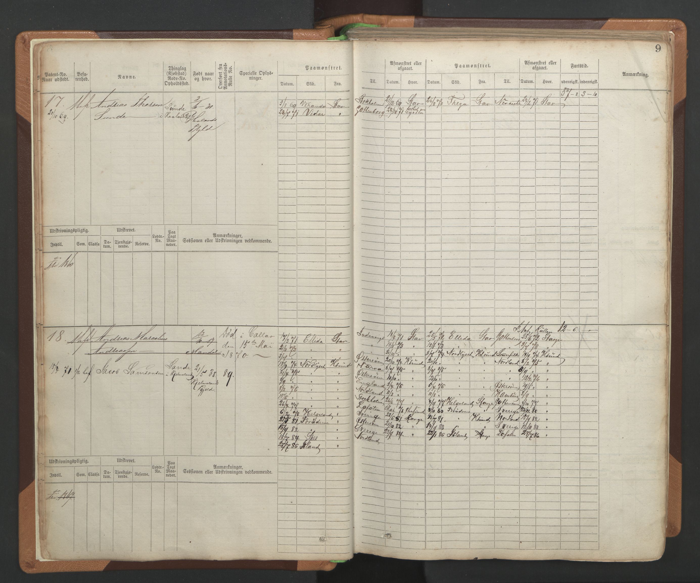 Stavanger sjømannskontor, AV/SAST-A-102006/F/Fb/Fbb/L0004: Sjøfartshovedrulle, patentnr. 1-792 (del 1), 1869-1880, s. 12