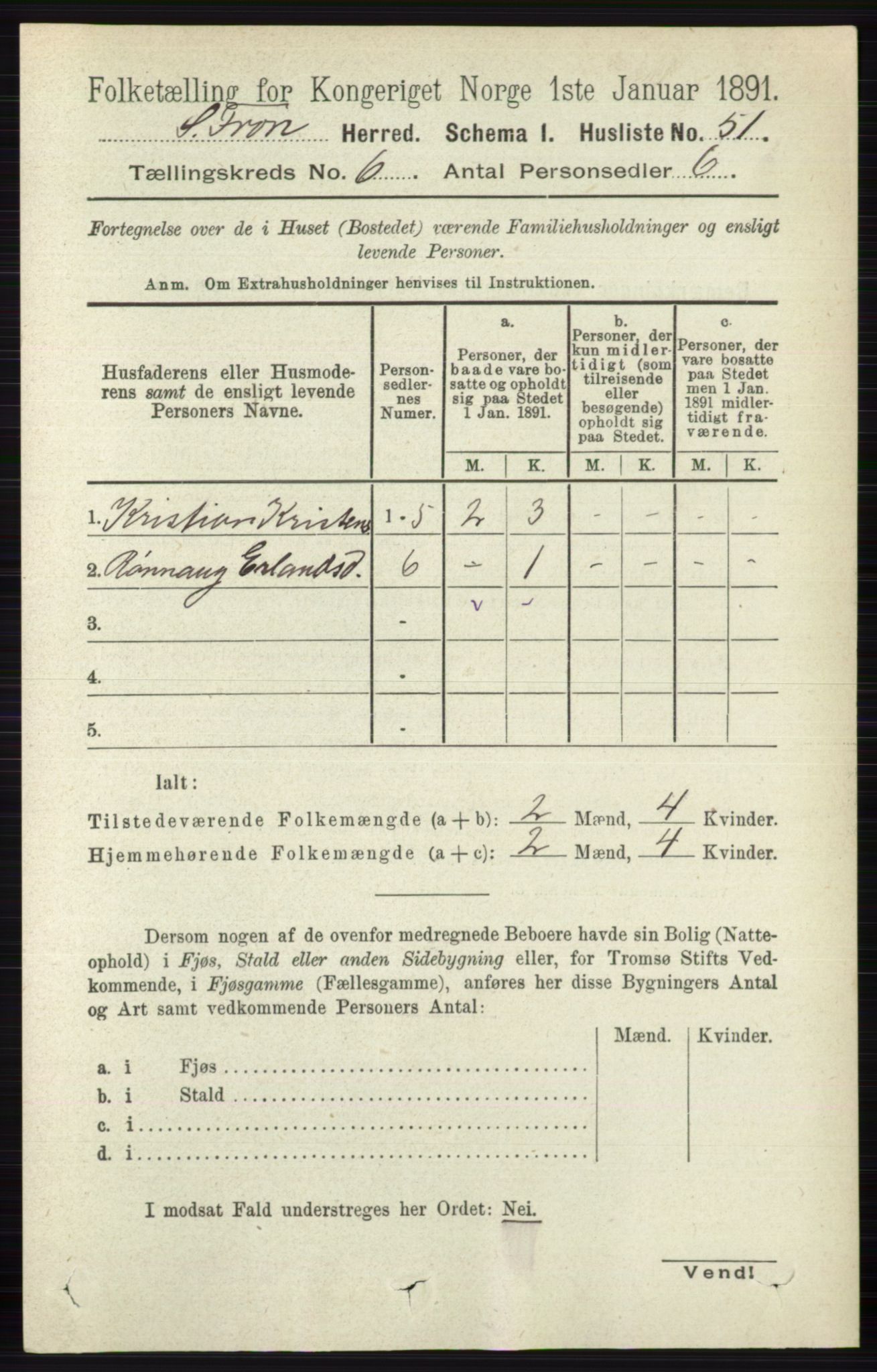 RA, Folketelling 1891 for 0519 Sør-Fron herred, 1891, s. 2572