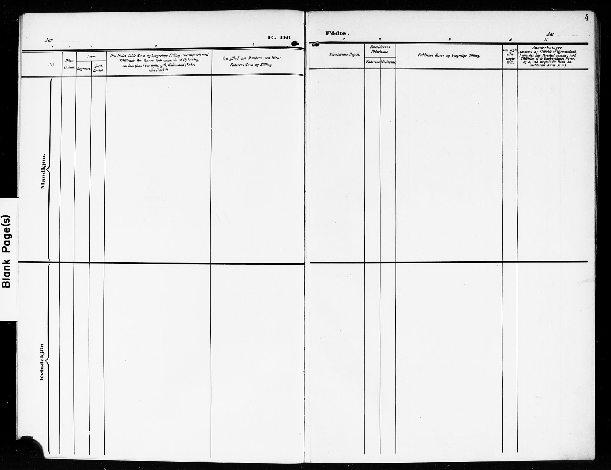 Hvaler prestekontor Kirkebøker, SAO/A-2001/G/Gb/L0003: Klokkerbok nr. II 3, 1904-1917, s. 4