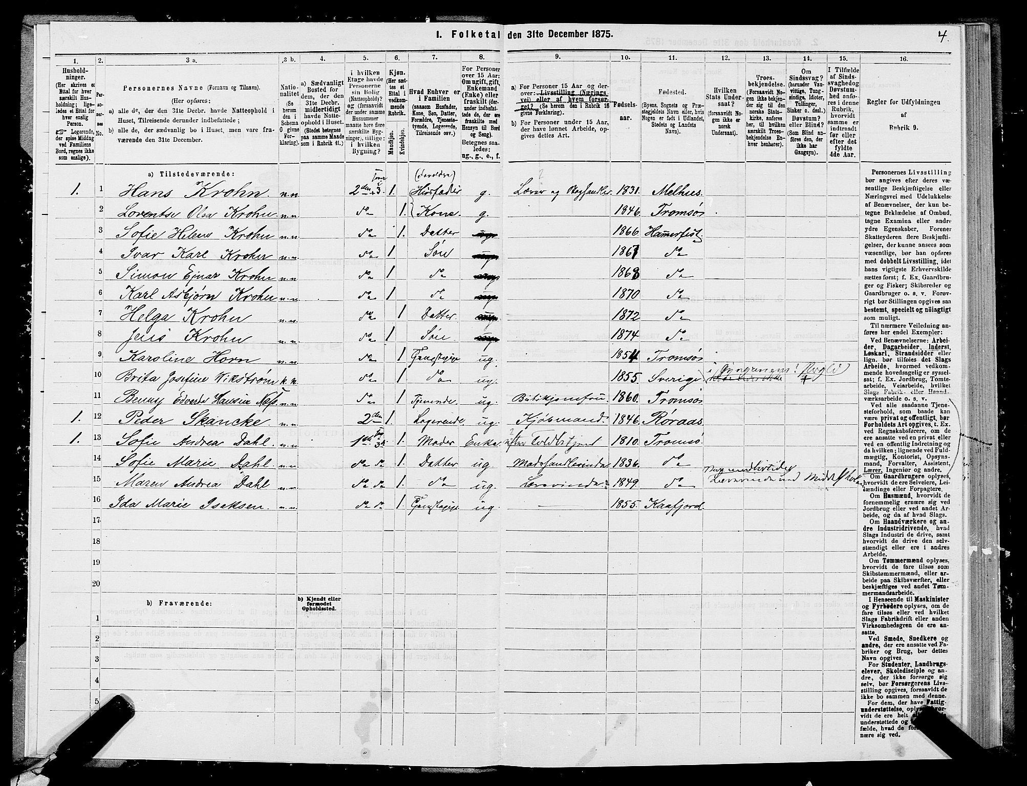 SATØ, Folketelling 1875 for 2001B Hammerfest prestegjeld, Hammerfest kjøpstad, 1875, s. 1004