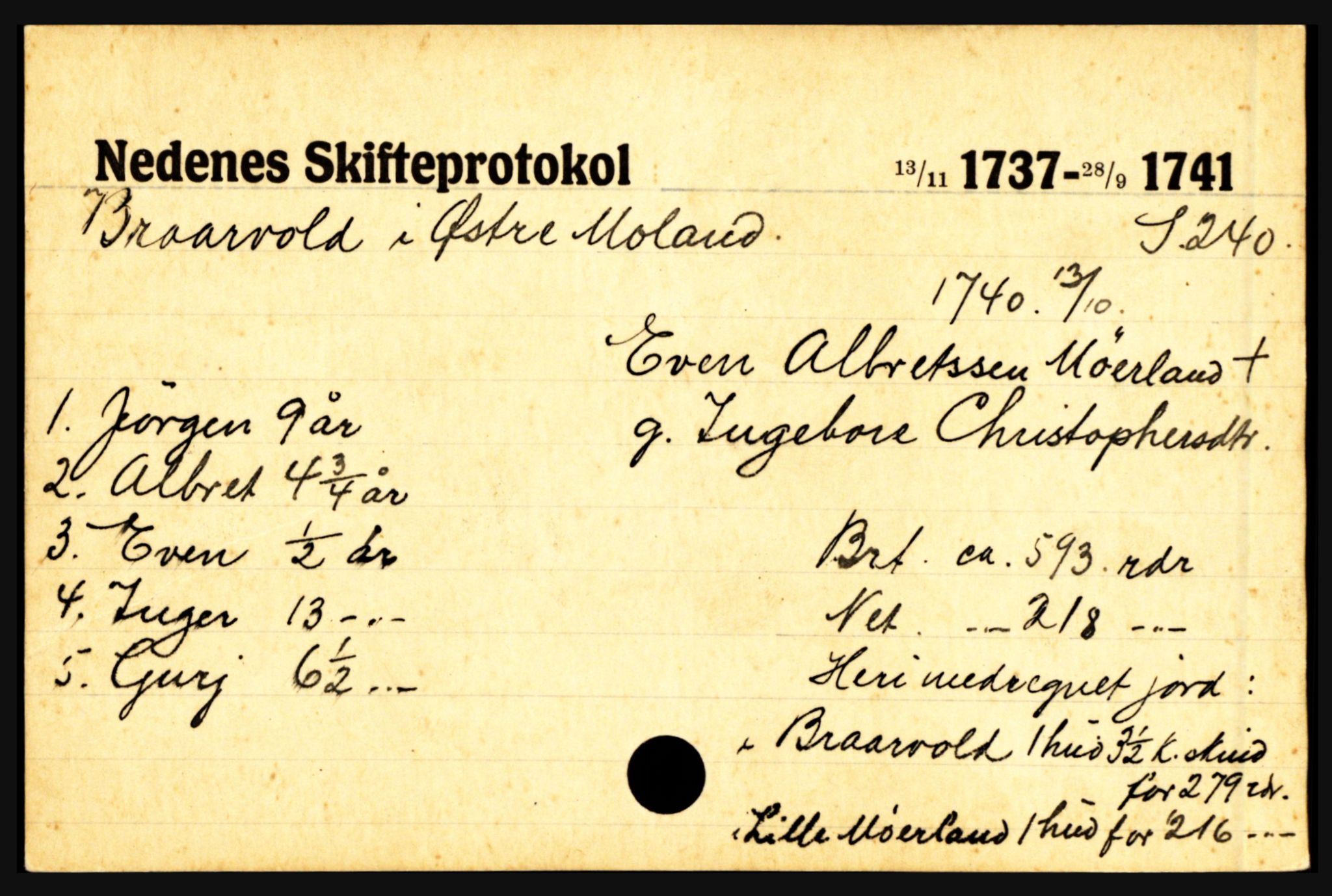 Nedenes sorenskriveri før 1824, AV/SAK-1221-0007/H, s. 4443