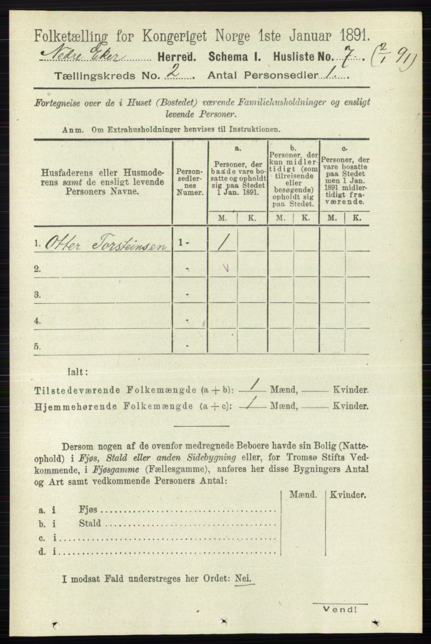 RA, Folketelling 1891 for 0625 Nedre Eiker herred, 1891, s. 453