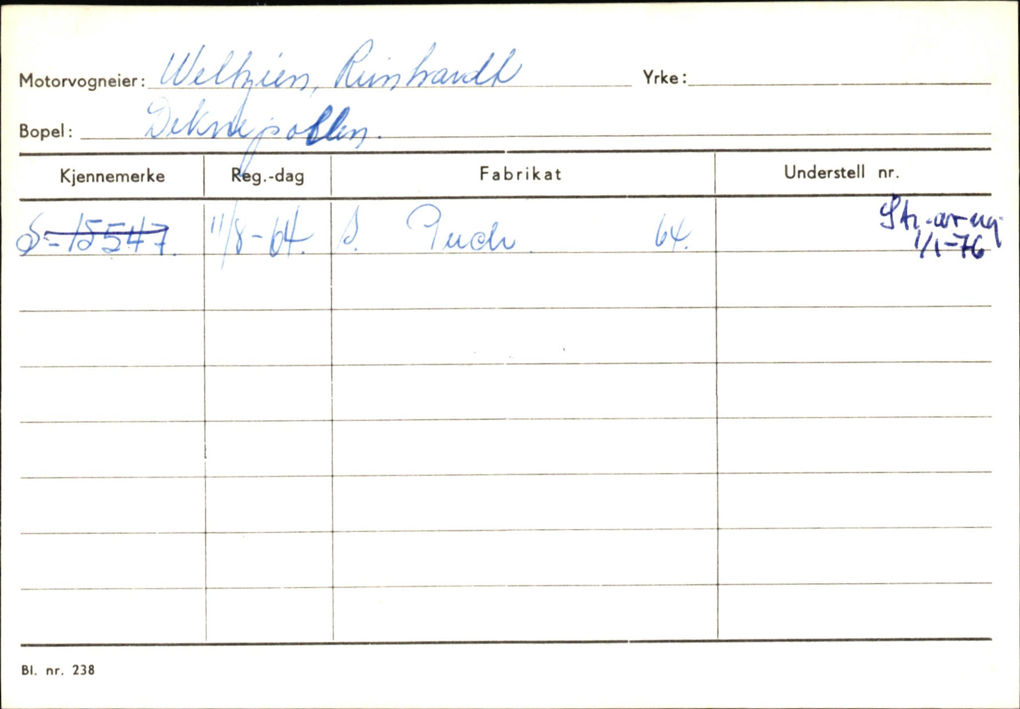 Statens vegvesen, Sogn og Fjordane vegkontor, SAB/A-5301/4/F/L0145: Registerkort Vågsøy S-Å. Årdal I-P, 1945-1975, s. 762