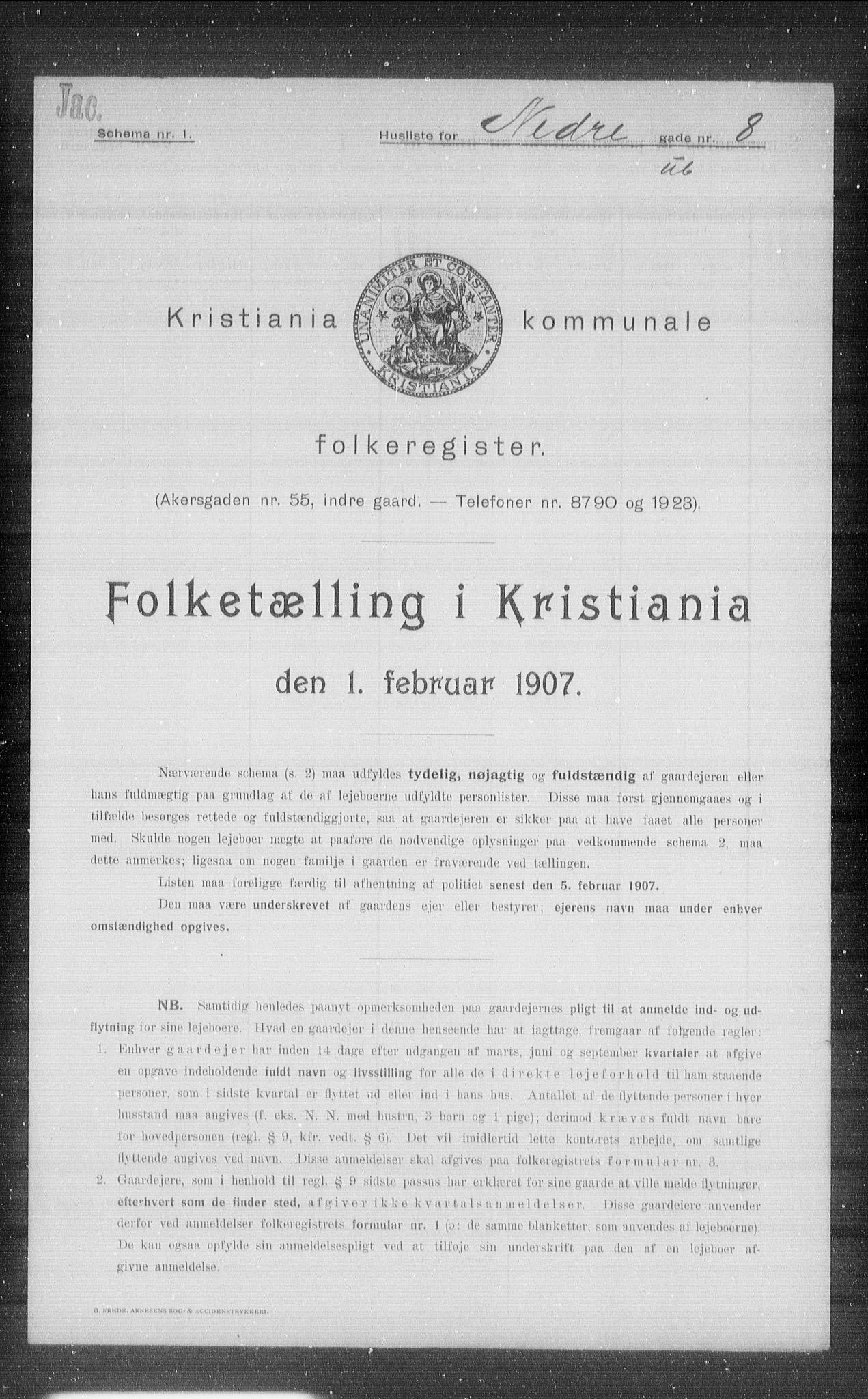 OBA, Kommunal folketelling 1.2.1907 for Kristiania kjøpstad, 1907, s. 35359