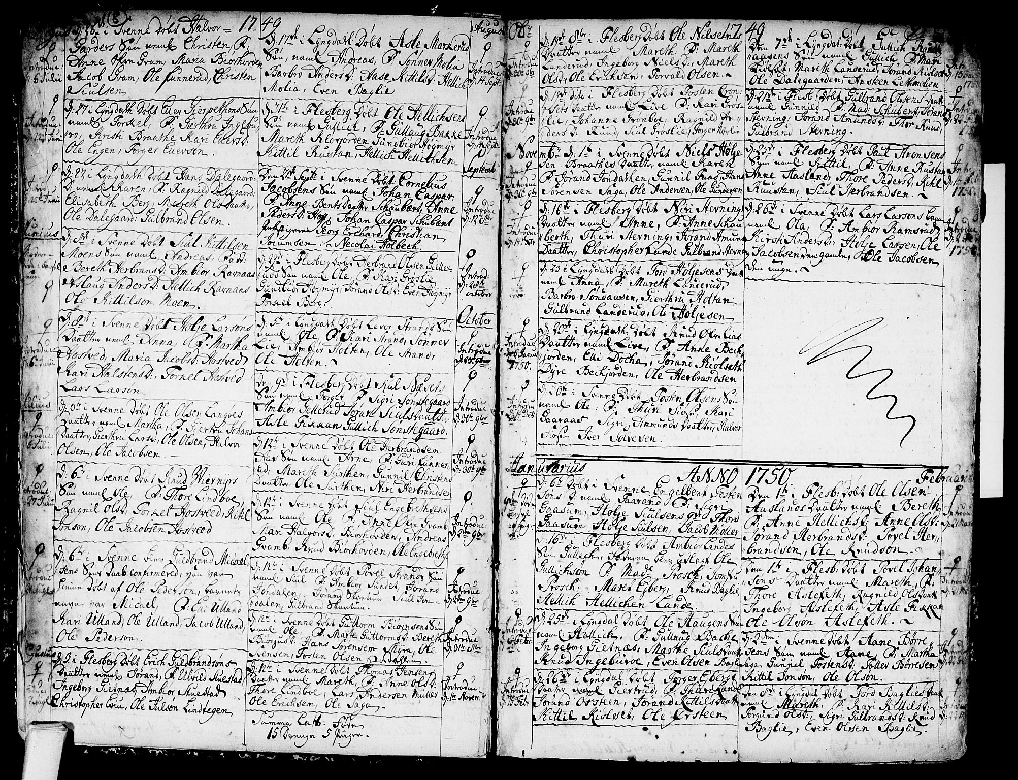 Flesberg kirkebøker, SAKO/A-18/F/Fa/L0003: Ministerialbok nr. I 3, 1748-1790, s. 8-9