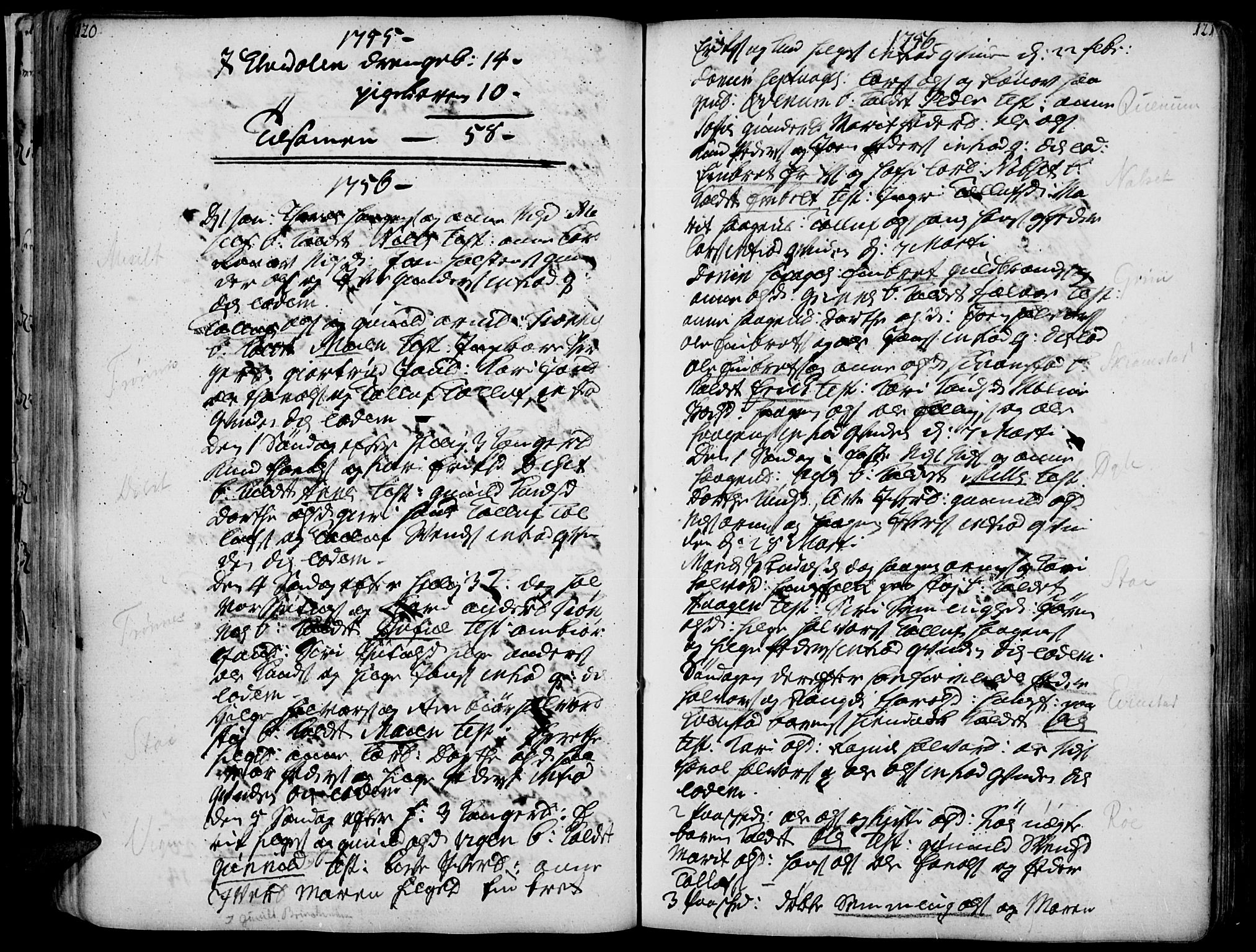 Åmot prestekontor, Hedmark, AV/SAH-PREST-056/H/Ha/Haa/L0002: Ministerialbok nr. 2, 1734-1779, s. 120-121
