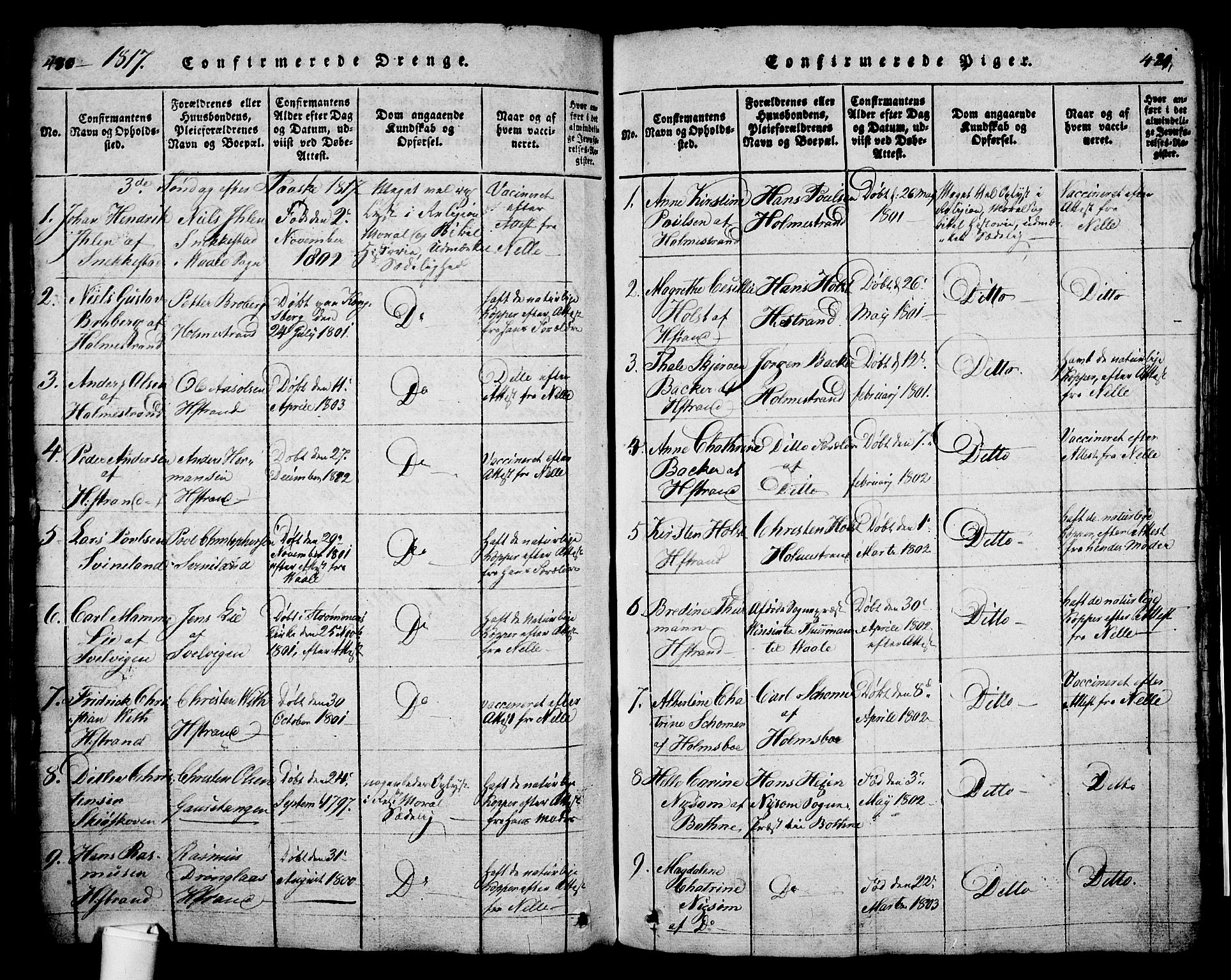 Holmestrand kirkebøker, AV/SAKO-A-346/G/Ga/L0001: Klokkerbok nr. 1, 1814-1848, s. 480-481
