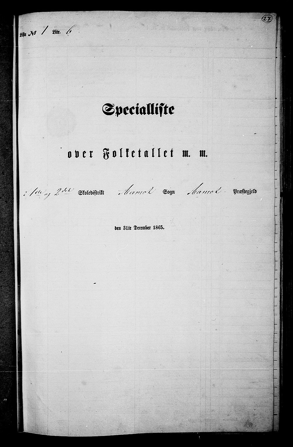 RA, Folketelling 1865 for 0429P Åmot prestegjeld, 1865, s. 25