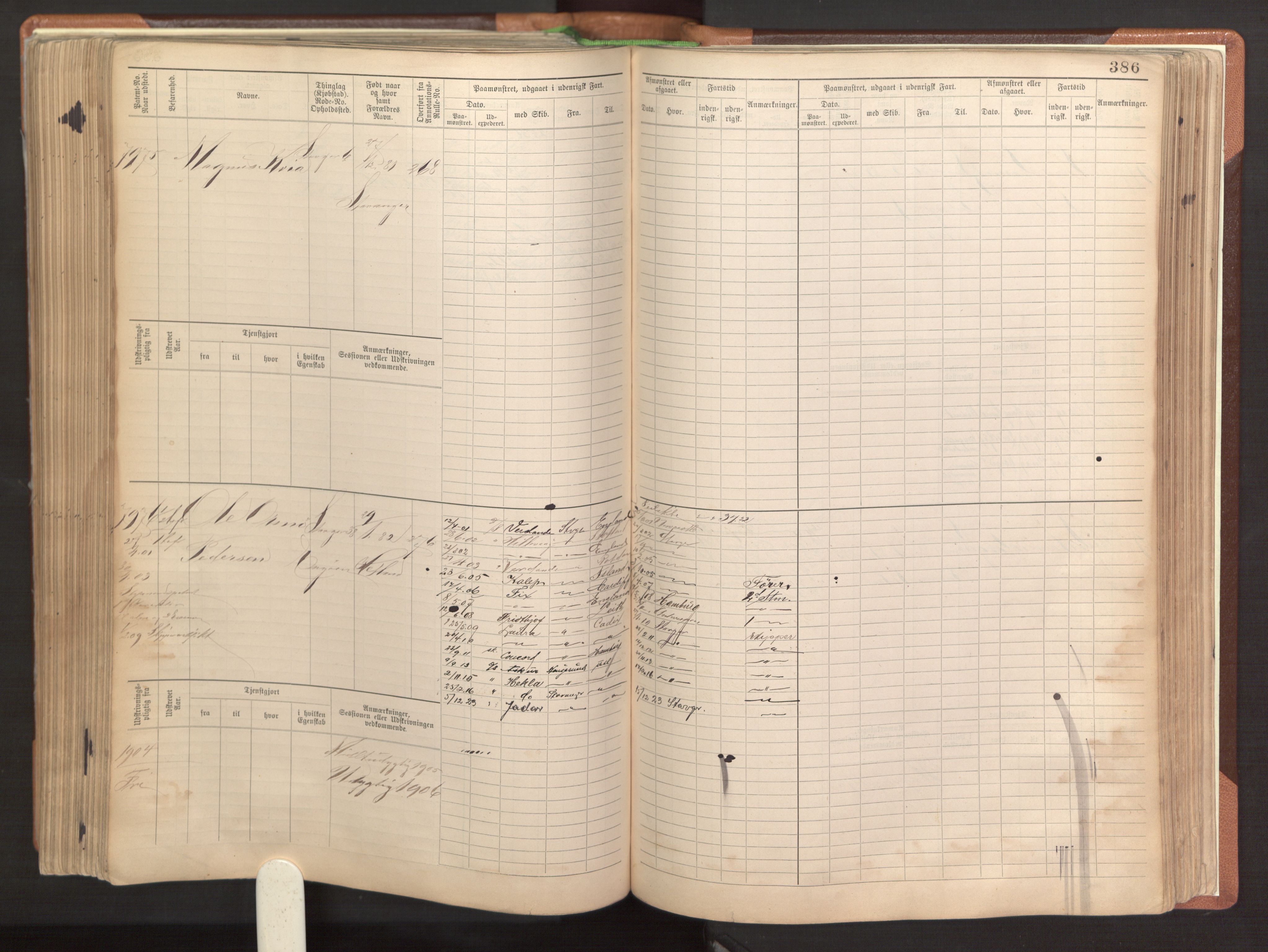 Stavanger sjømannskontor, AV/SAST-A-102006/F/Fb/Fbb/L0022: Sjøfartshovedrulle patnentnr. 7205-8160 (dublett), 1894, s. 391
