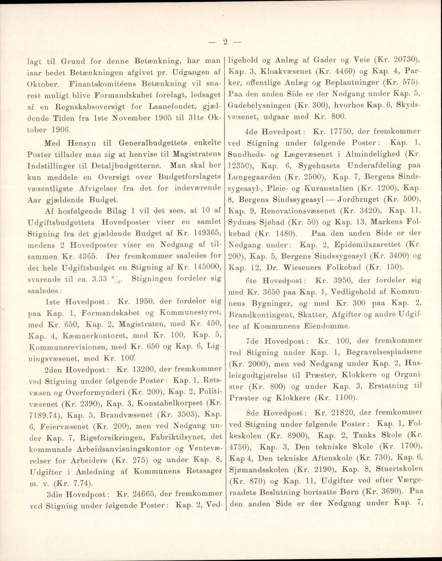 Bergen kommune. Formannskapet, BBA/A-0003/Ad/L0075: Bergens Kommuneforhandlinger, bind II, 1906